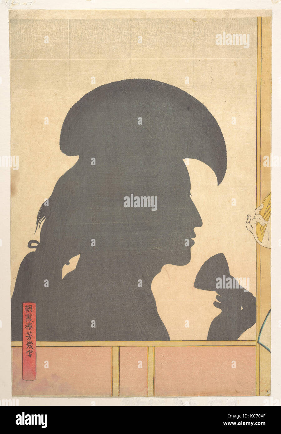Silhouette Bild von Kabuki Schauspieler, Utagawa Yoshiiku, 19. Jahrhundert Stockfoto