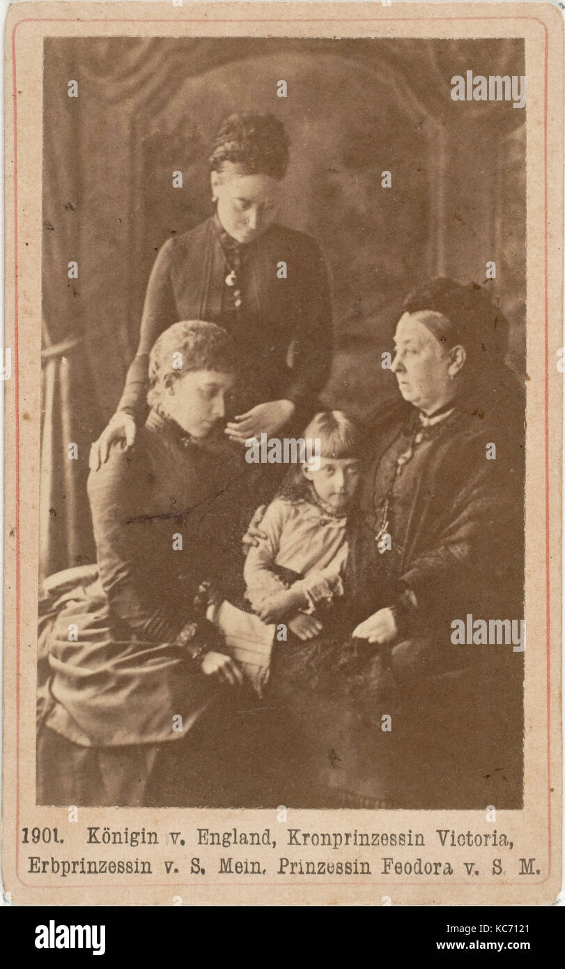 Königin v. England, Kronprinzessin Victoria, Erbprinzessin v. S. Mein, Prinzessin Feodora v. S. M., Unbekannt, 1860 s Stockfoto