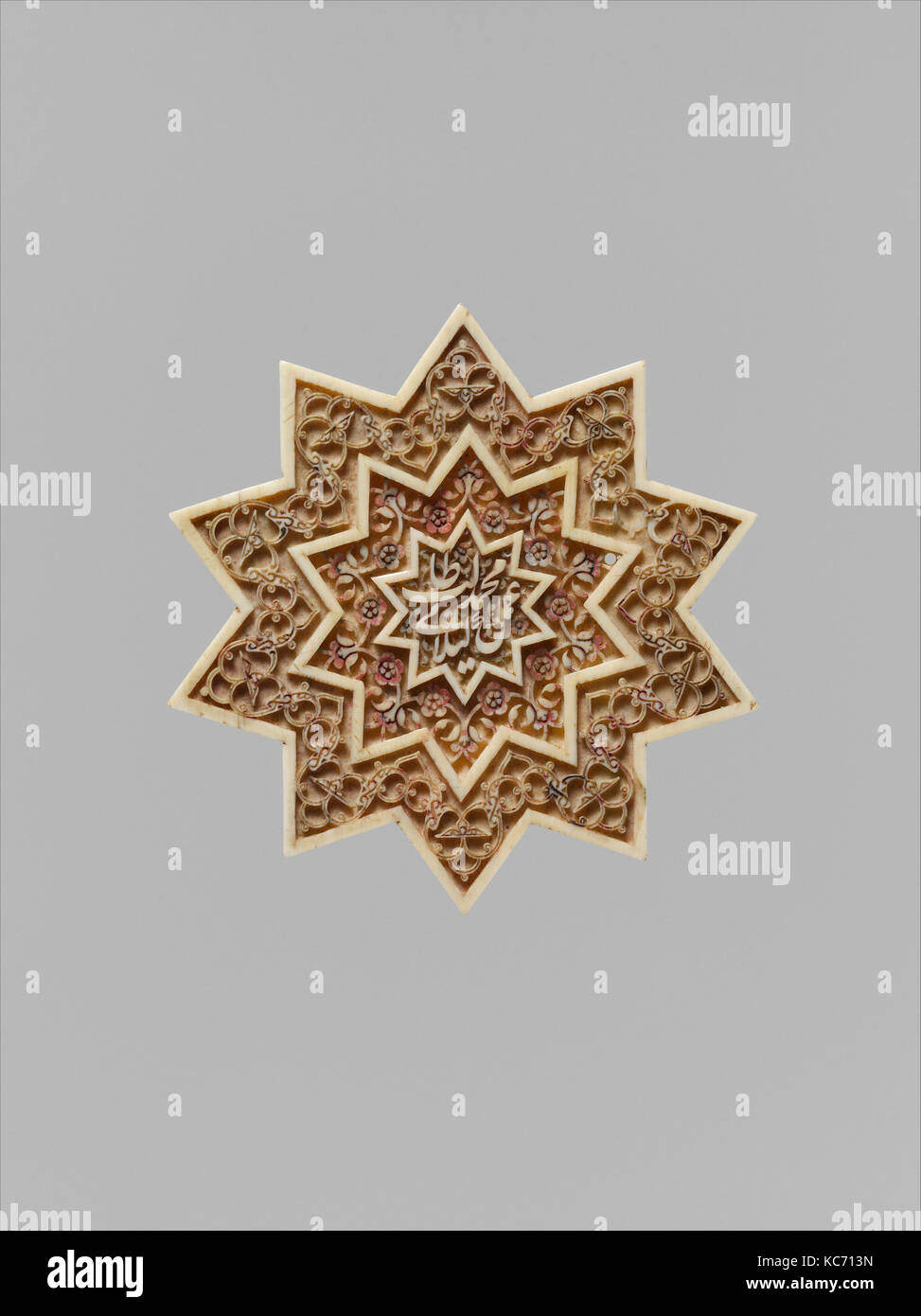 Star-Shaped Plakette, Muhammad Talib Gilani, erste Hälfte 16. Jahrhundert Stockfoto