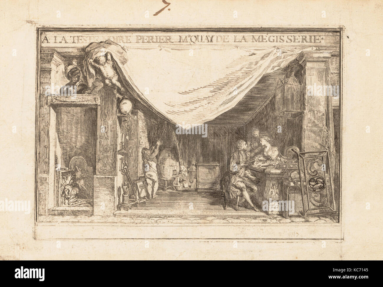 Der Shop von M. Périer, Schmiedearbeiten Kaufmann, Gabriel de Saint-Aubin, 1767 Stockfoto