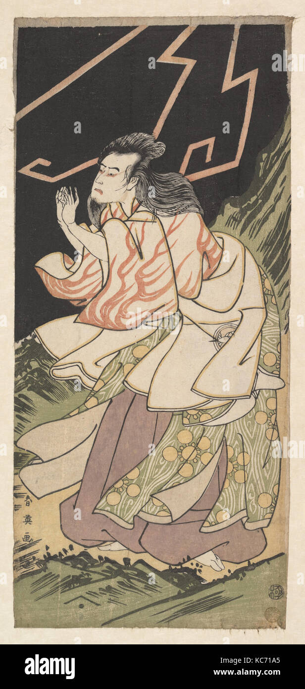 Der Schauspieler Bando Hikosaburo III in der Rolle des Kanshojo, Katsukawa Shun'ei, 1796 Stockfoto