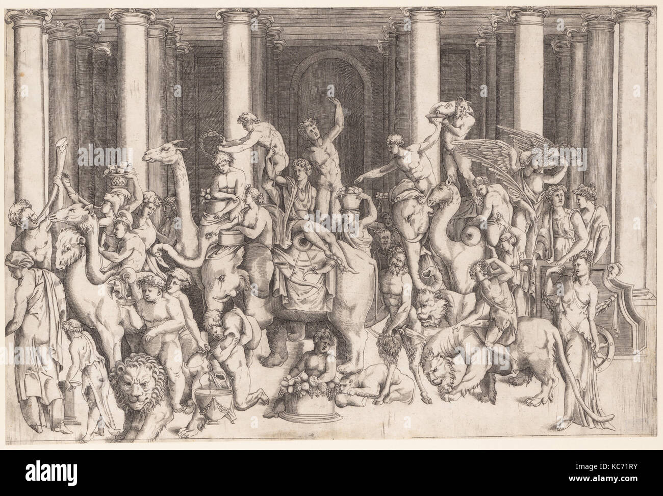 Die indische Triumph des Bacchus, zu Enea Vico zugeschrieben, Ca. 1542 Stockfoto