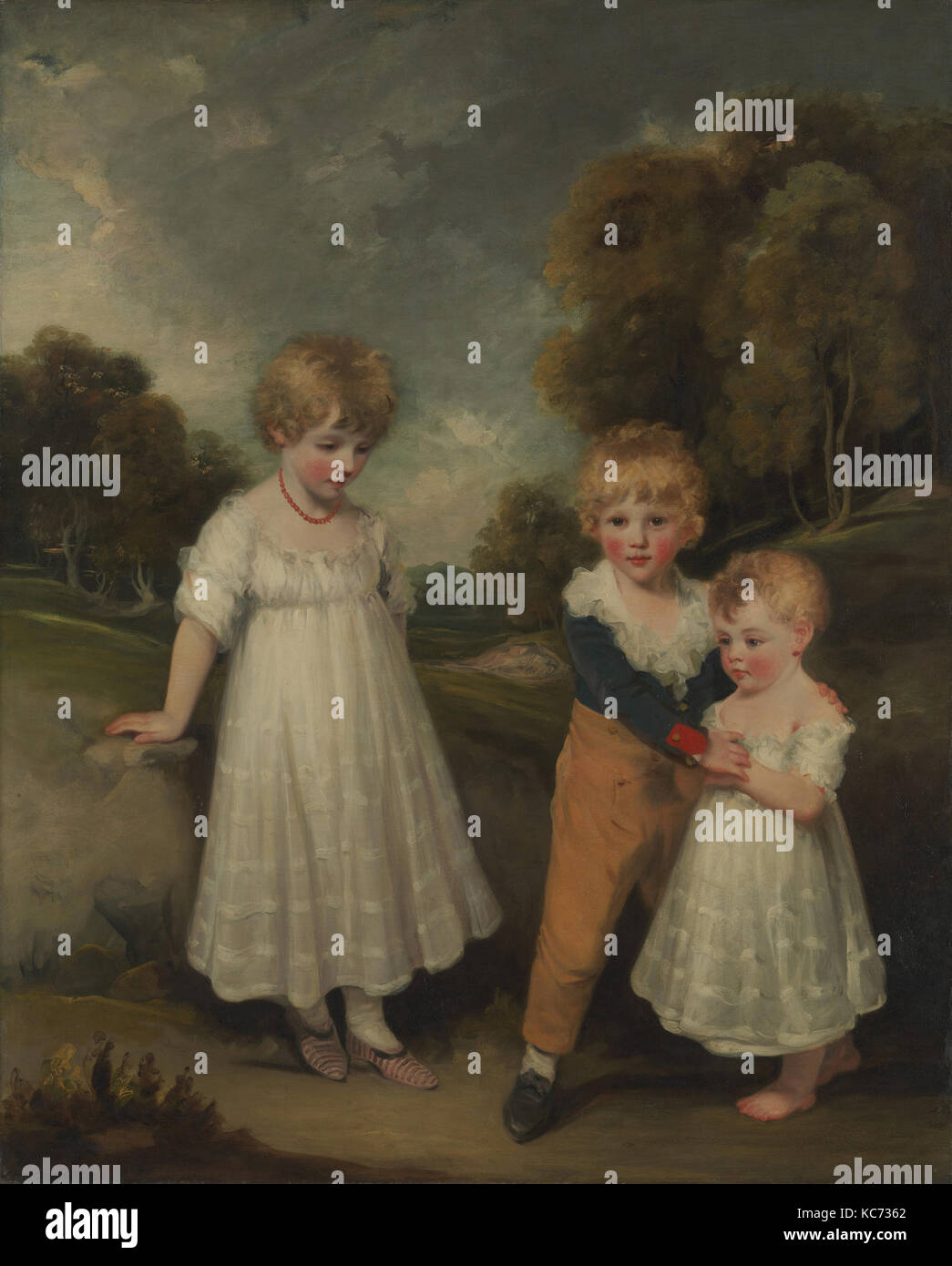 Der Sackville Kinder, 1796, Öl auf Leinwand, 60 x 49 in. (152.4 x 124.5 cm), Gemälde, John Hoppner (Briten, London 1758 - 1810 Stockfoto