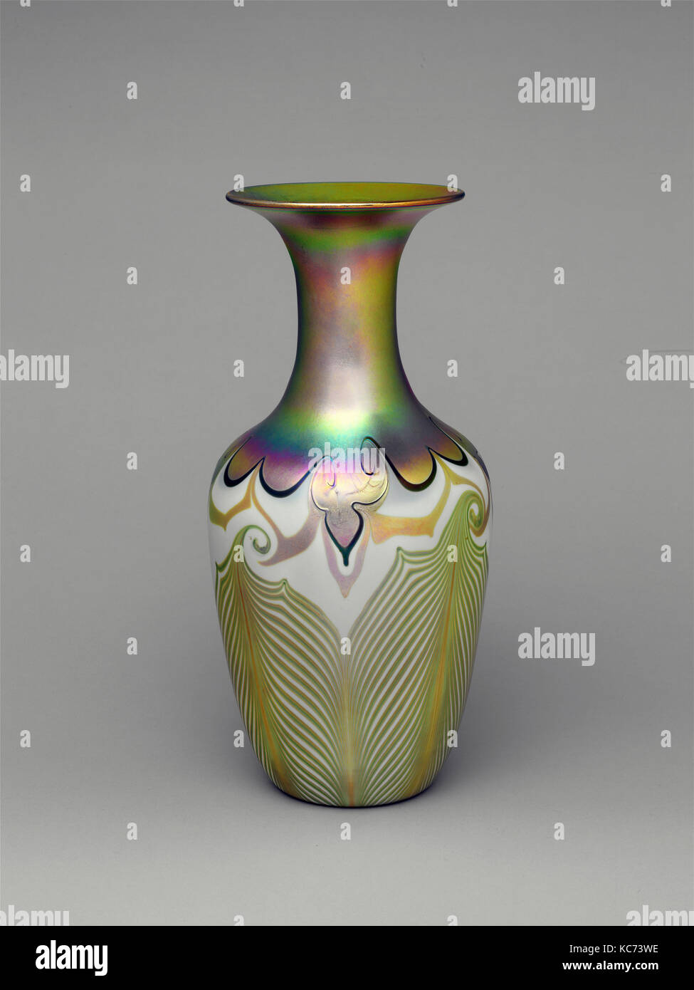 Vase, Quezal kunst Glas und dekorieren Company, 1902-18. Stockfoto