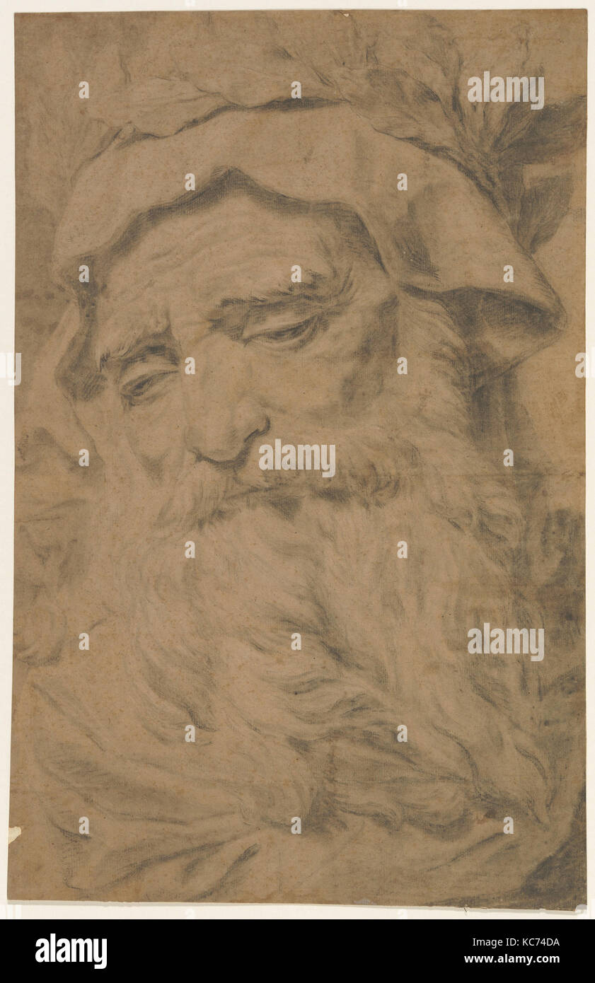 Kopf eines bärtigen alten Mann mit einem Lorbeerkranz, Antoine Francois Callet, Mitte des 18.-Anfang des 19. Jahrhunderts Stockfoto