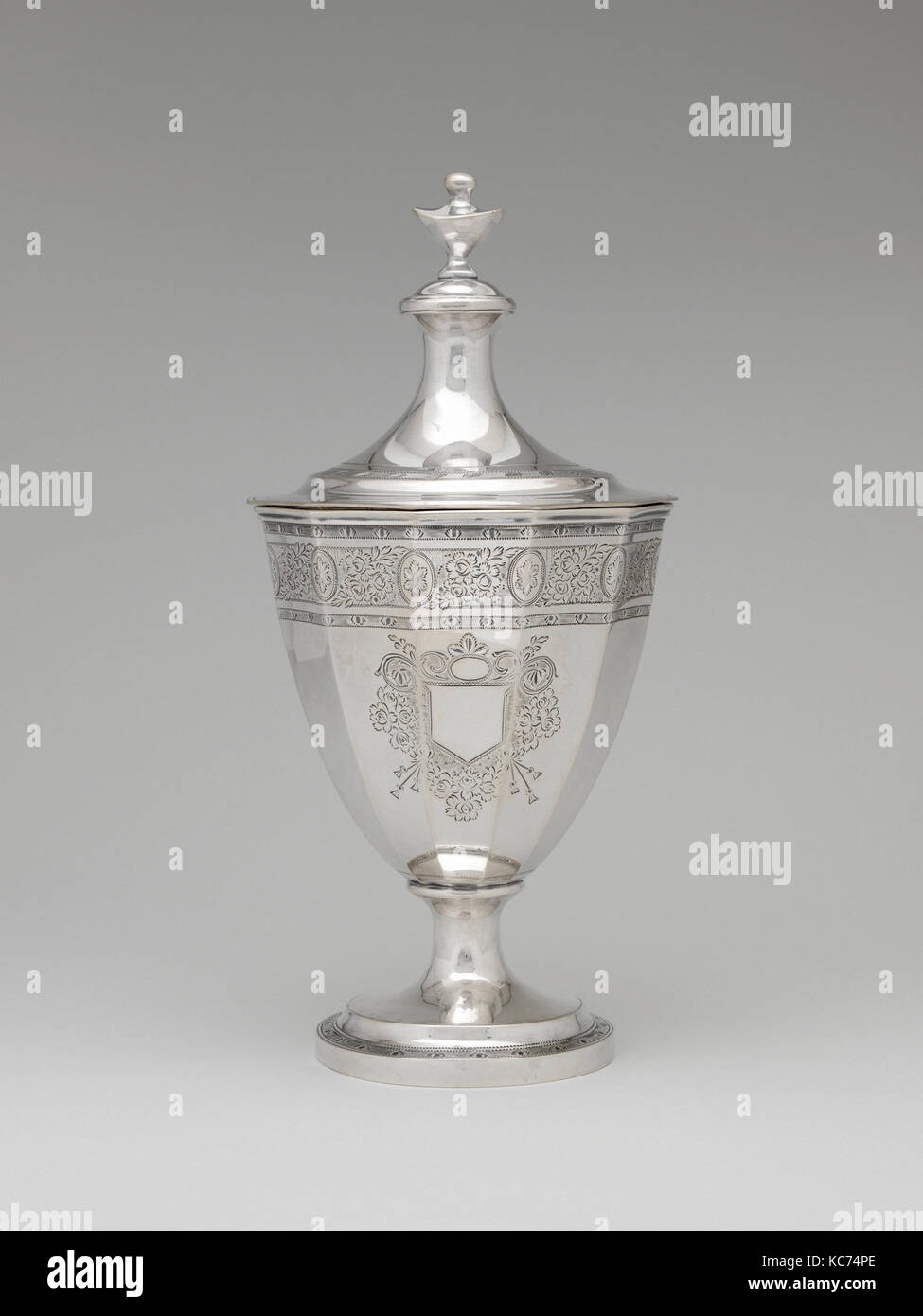 Zucker Urne mit Abdeckung, Robert und William Wilson, Ca. 1830 Stockfoto