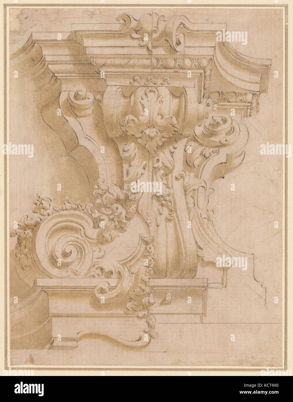 Design für einen Verputz Halterung, Anonyme, italienisch, 18. Jahrhundert, Ca. 1700 Stockfoto
