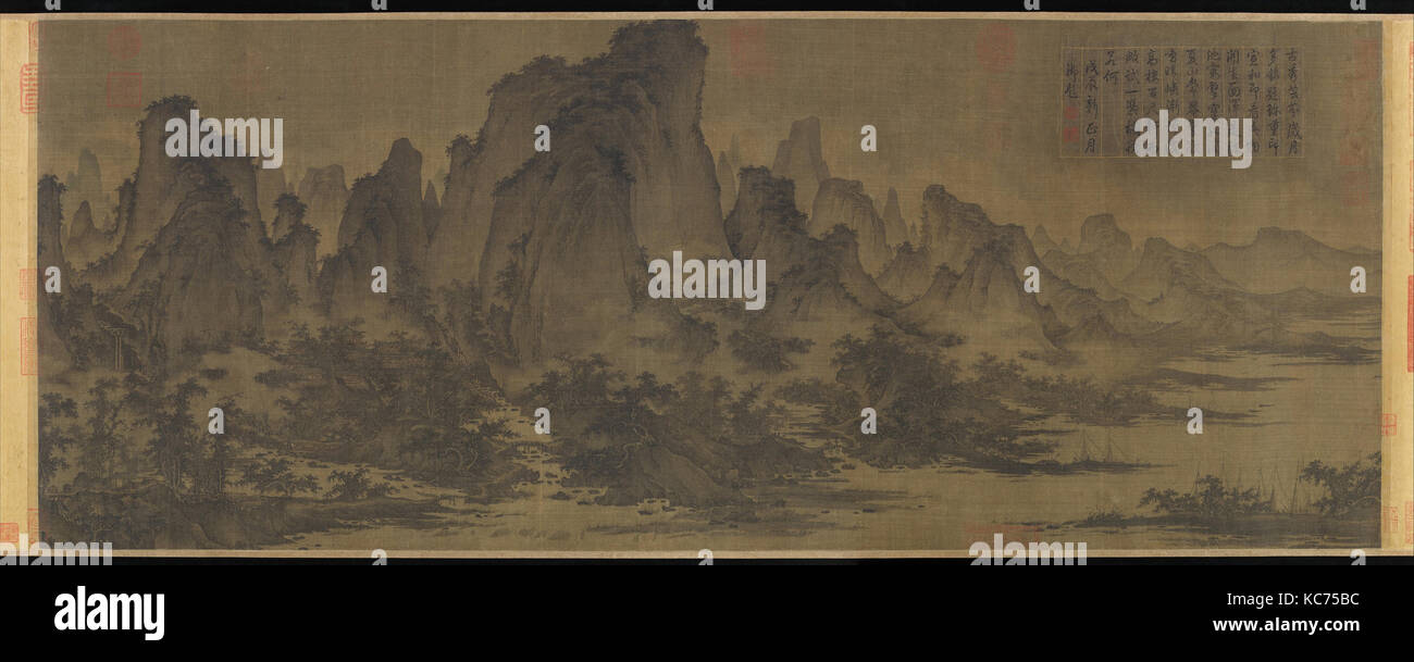 北宋 傳屈鼎 夏山圖 卷, Sommer in den Bergen, um Qu Ding zugeschrieben, Ca. 1050 Stockfoto