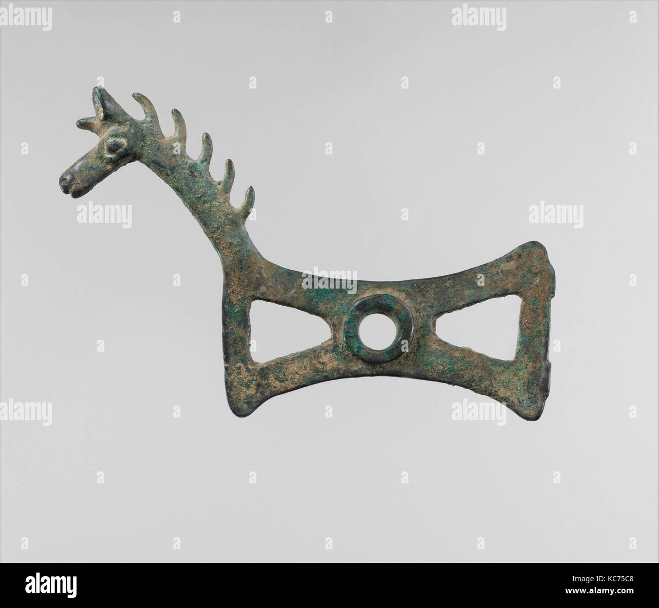 Horse bit Schaftkappe in der Form eines Pferdes, Ca. 8. - 7. Jahrhundert v. Chr. Stockfoto