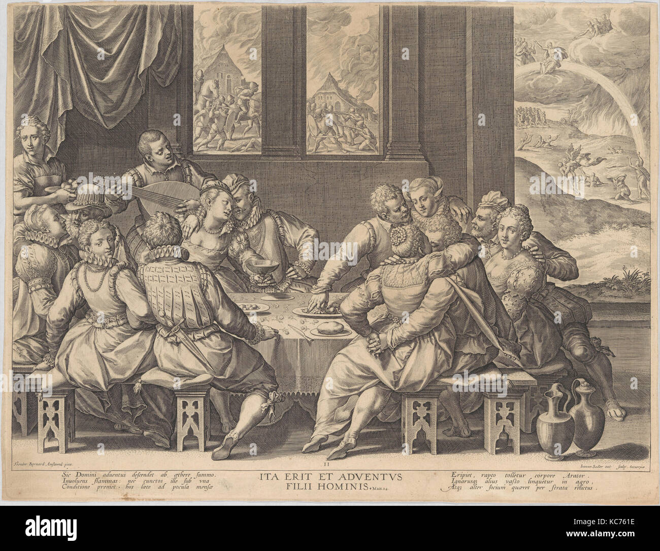 Die Menschheit wartet auf das Jüngste Gericht, Johann sadeler I, 1568 - 1600 Stockfoto