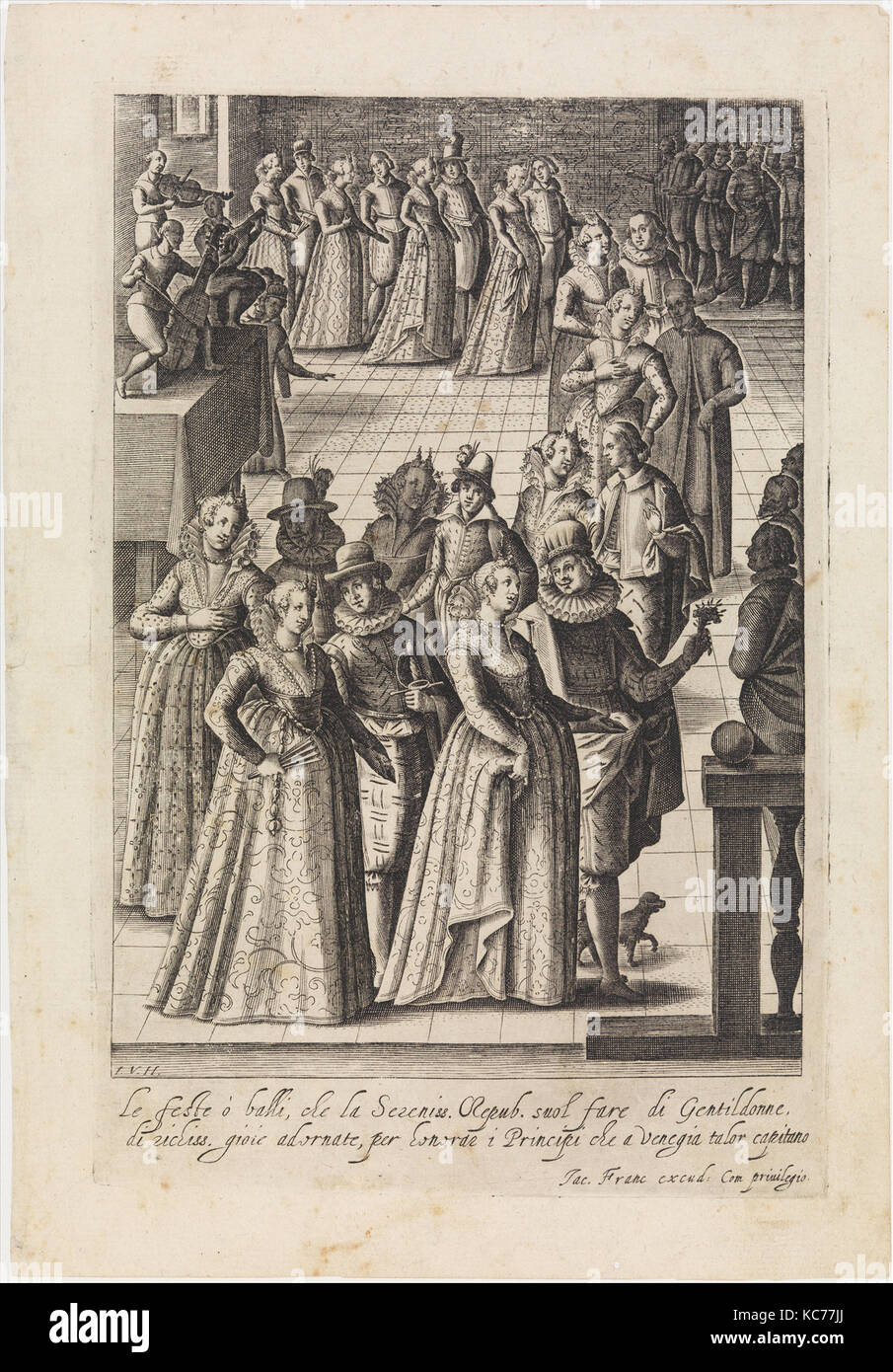 Le feste o Balli aus Habiti d'huomeni et donne Venetiane, Ca. 1610 Stockfoto