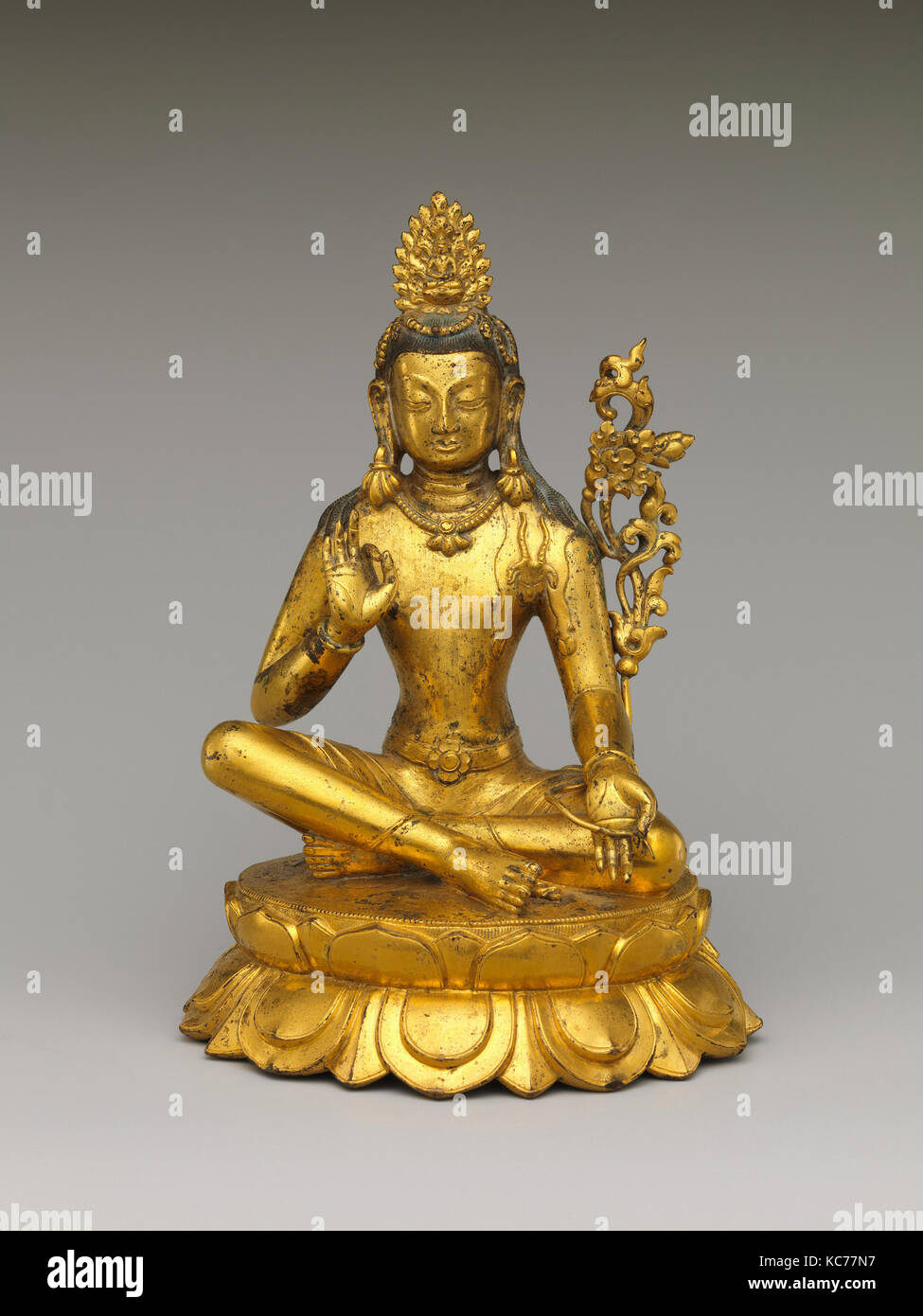 Sitzt Avalokiteshvara, der Buddha des unendlichen Mitgefühls, 17. Jahrhundert Stockfoto