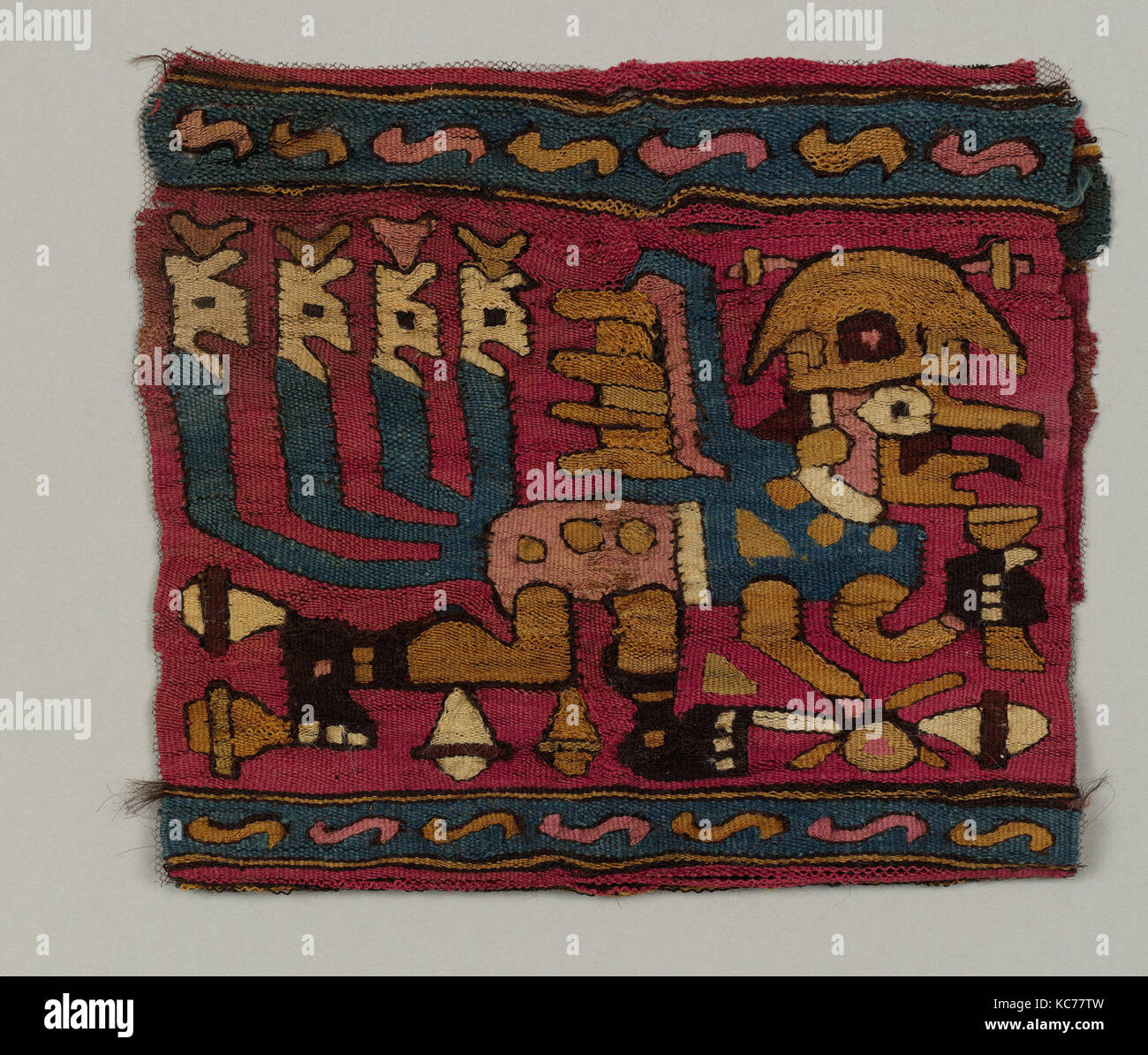 Coca Beutel, 5. - 7. Jahrhunderts, Peru, Moche, Camelid Haar, Baumwolle, H.5 x W. 6. (12,7 x 15,2 cm), Textiles-Woven Stockfoto