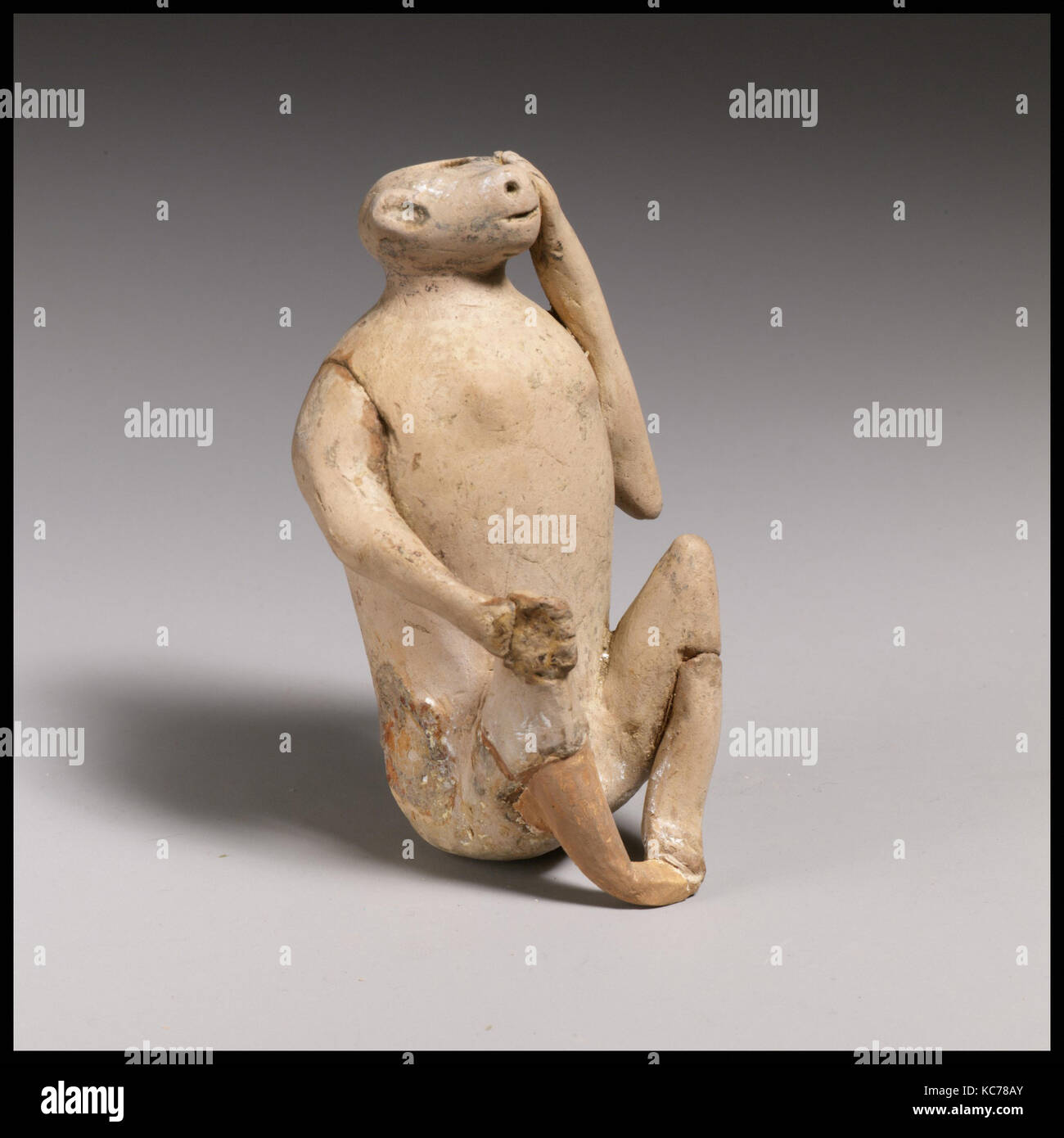 Terrakotta Vase in der Form eines Affen, 4. Jahrhundert v. Chr. Stockfoto