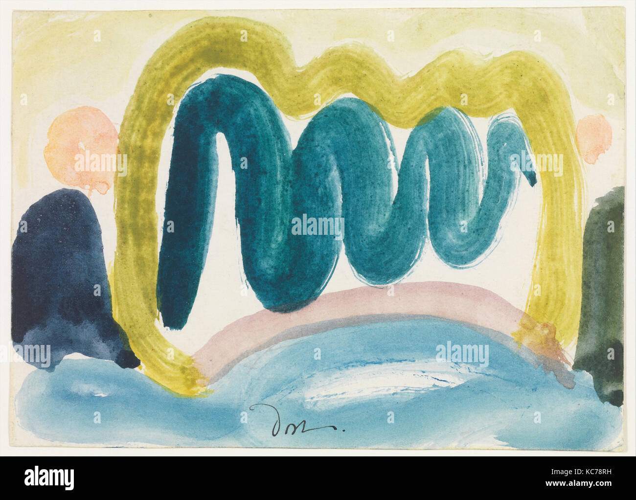 Teich im Sonnenlicht, 1935, Tempera auf Papier, 5 1/8 x 7 1/8 in. (13 x 18,1 cm), Zeichnungen, Arthur Dove (American, Arapiraca, Neue Stockfoto