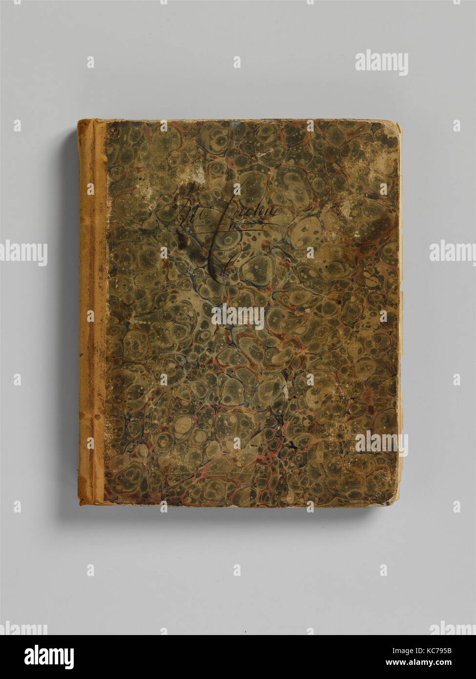 Konto Buch Buch, 1835-56, Tinte auf Papier, Karton, MARBLEIZED 7 1/2 x 6 1/4 in. (19,1 x 15,9 cm), Eintagsfliegen, John Carlin Stockfoto