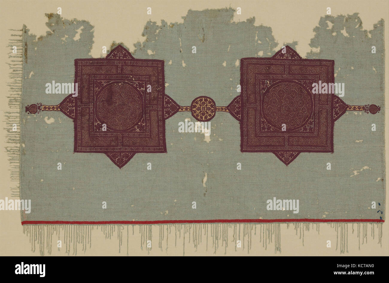 Fragment einer Abdeckung mit geometrischen und Interlace Dekoration, 5. Jahrhundert Stockfoto