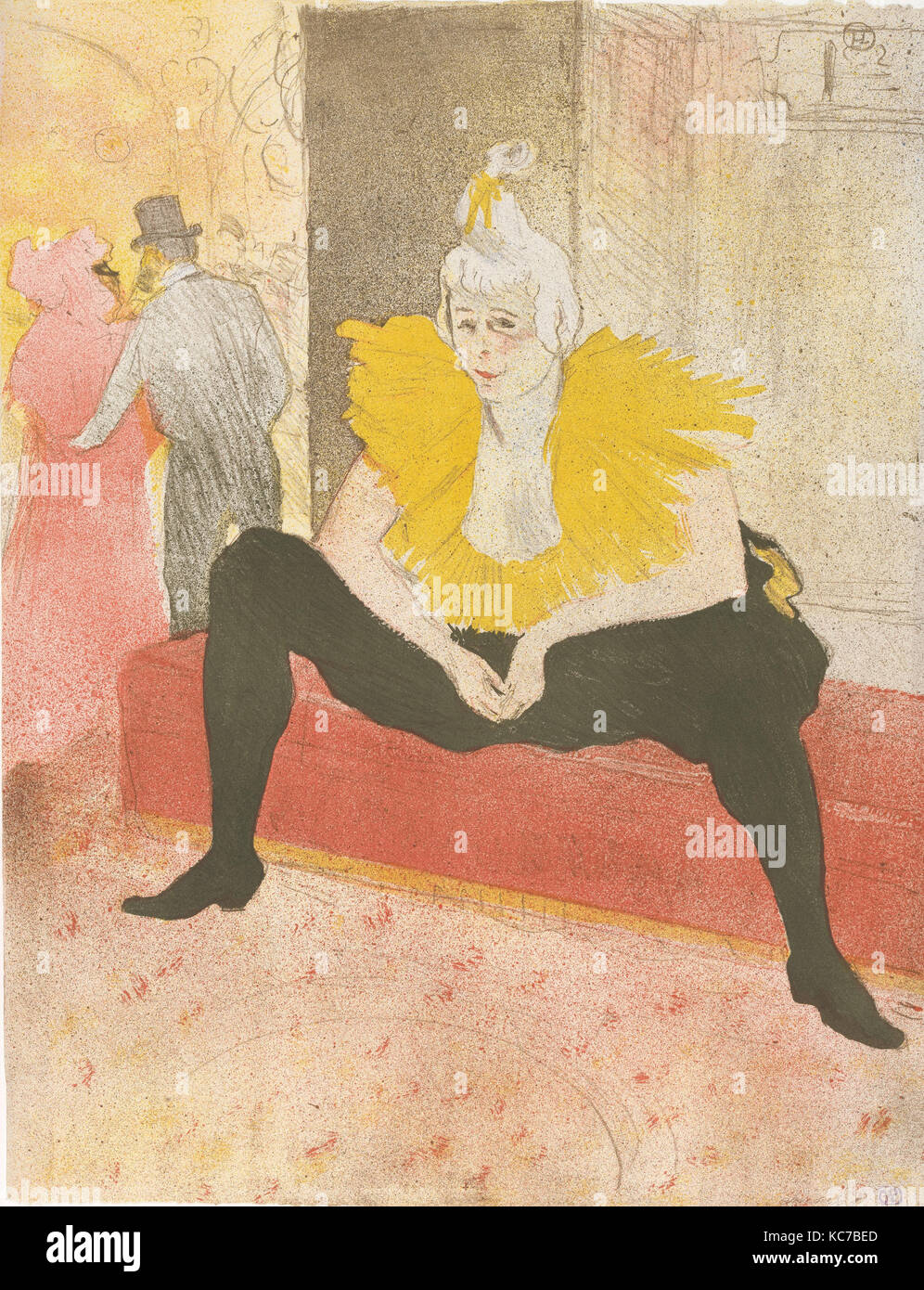 Die sitzende Clowness (Mademoiselle Cha-u-ka-o) (aus der Serie Elles), Henri de Toulouse-Lautrec, 1896 Stockfoto