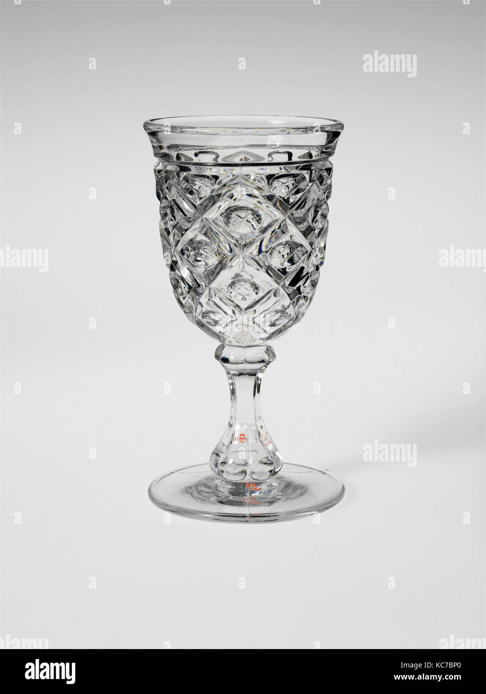 Becher, 1850-60, wahrscheinlich in Pittsburgh, Pennsylvania, USA, US-amerikanischen, Pressglas, Diamant-Fingerabdruck, Glas Stockfoto