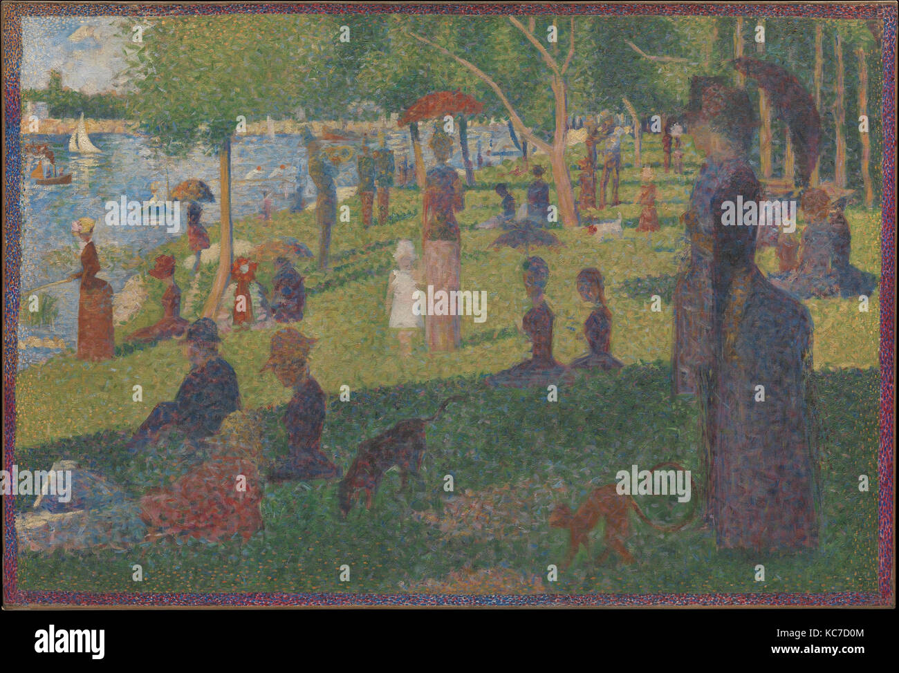 Studie für "Ein Sonntag auf der Insel La Grande Jatte", Georges Seurat, 1884. Stockfoto