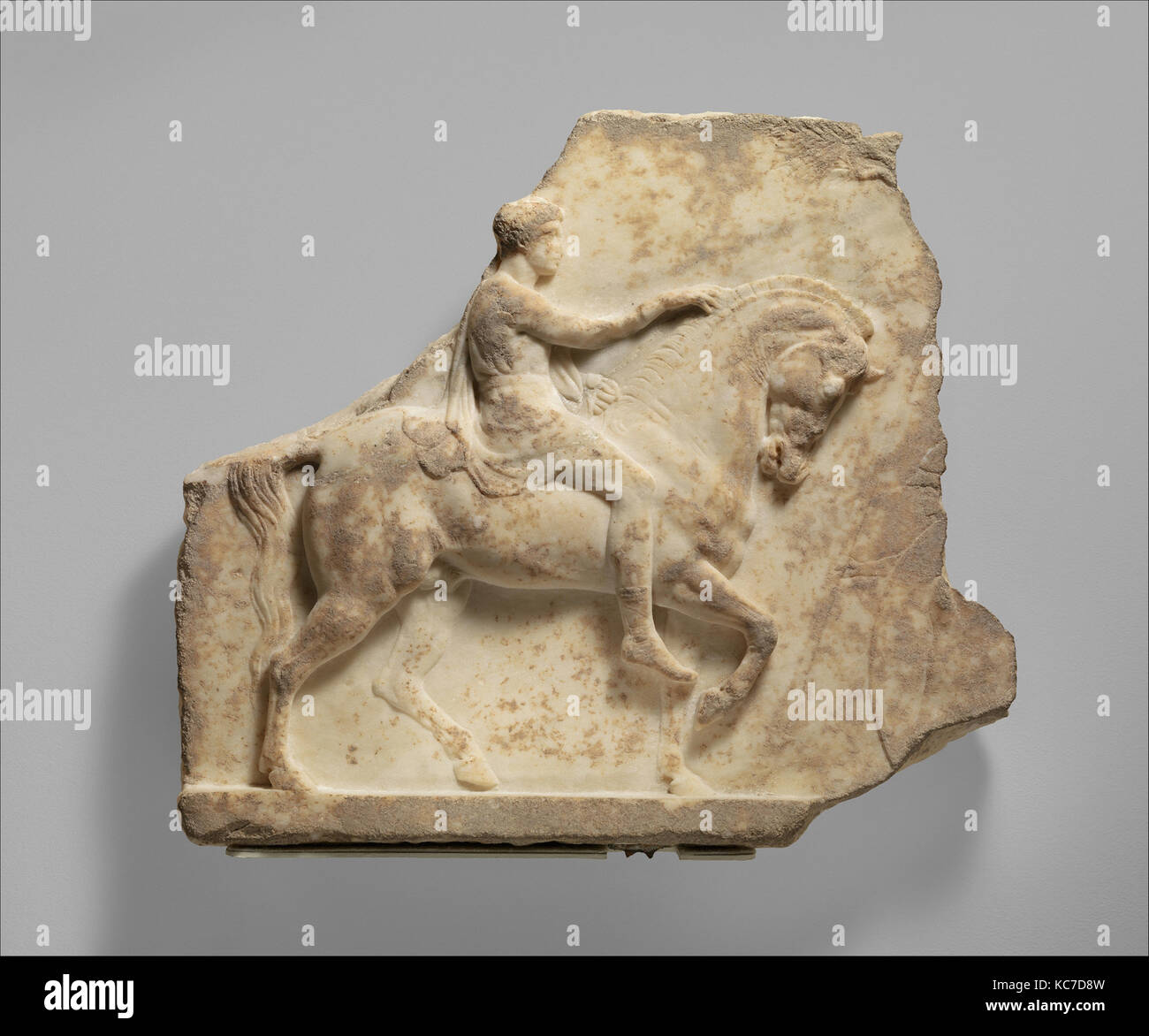 Marmor votive Entlastung von einem Reiter, 4.-3. Jahrhundert v. Chr. Stockfoto