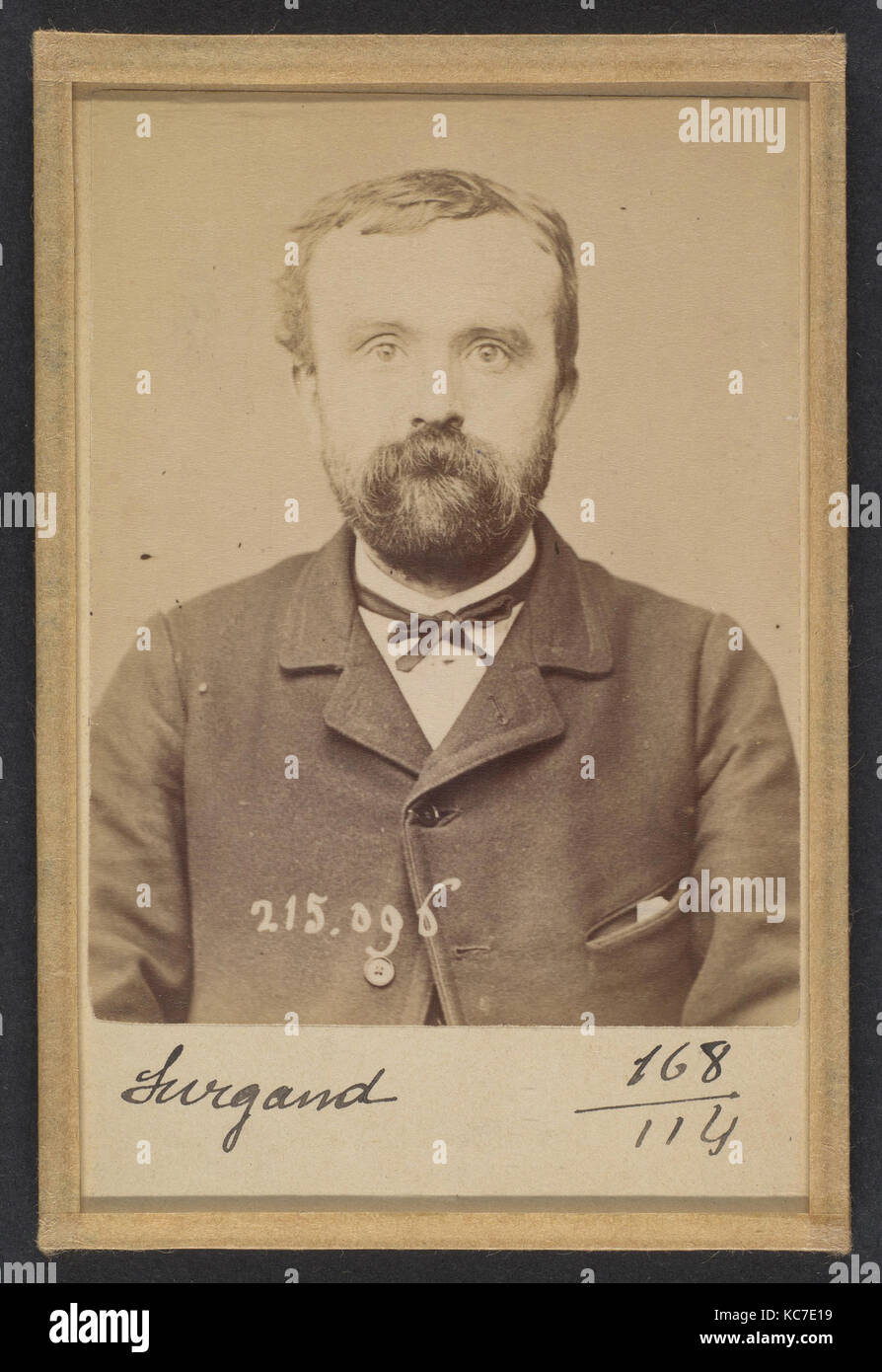 Surgand. Alphonse. 21 ans, né à Lyon. Réparateur de chaussures. Anarchiste. 4/3/94., Alphonse Bertillon, 1894 Stockfoto