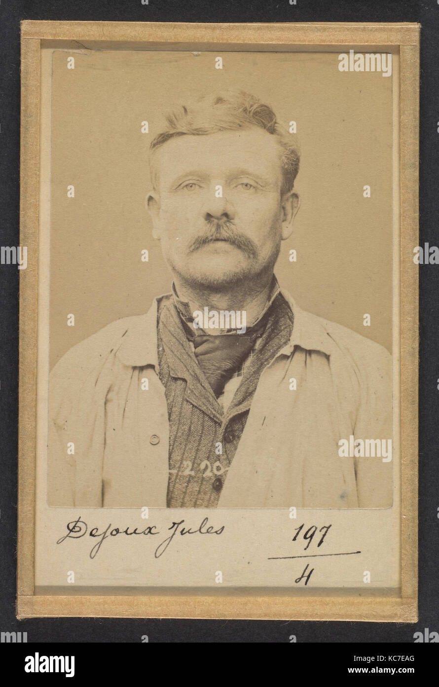 Dejoux. Jules. 46 ans, né Le 16/6/48 à-La Châtre (Indre). Maçon. Délit de presse. 2/7/94., Alphonse Bertillon, 1894 Stockfoto