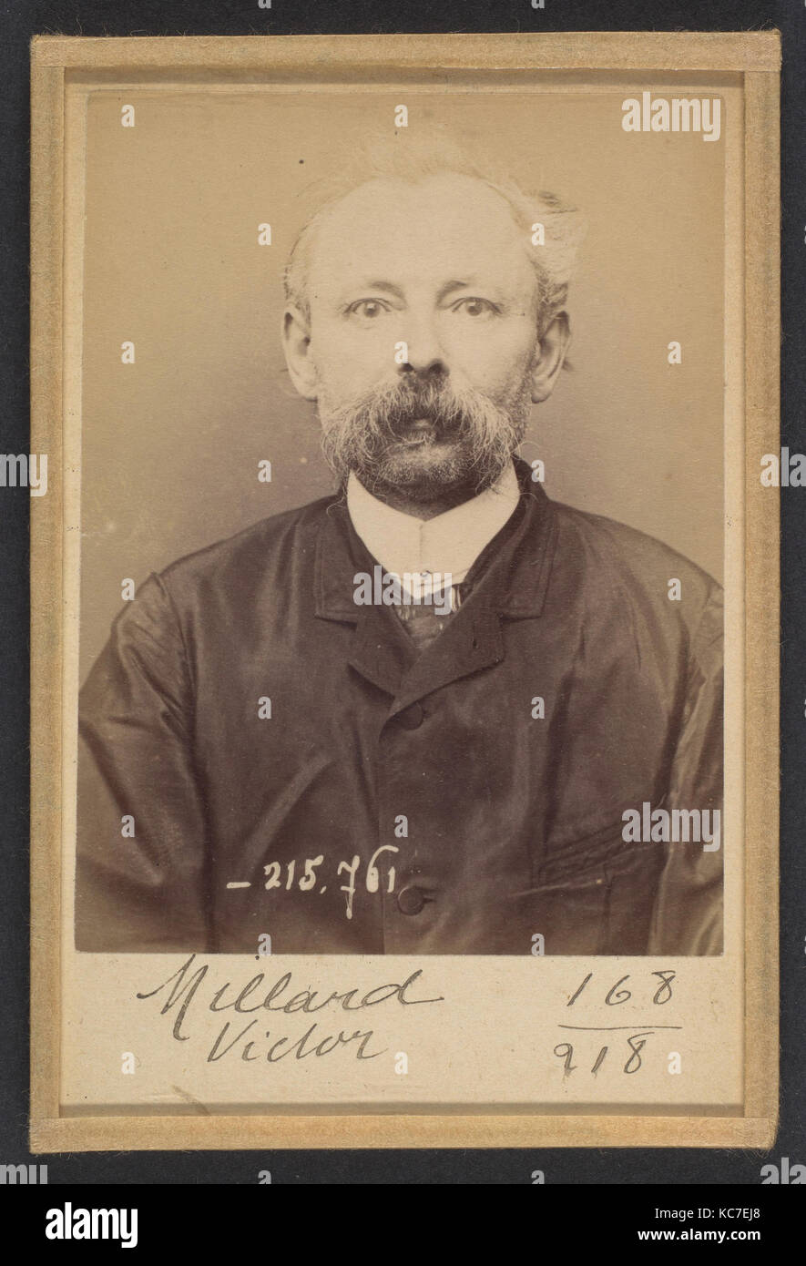 Millard. Victor. 53 ans, né Le 5/6/40 à Moyon (Oise). Cordonnier. 16/3/94., Alphonse Bertillon, 1894 Stockfoto