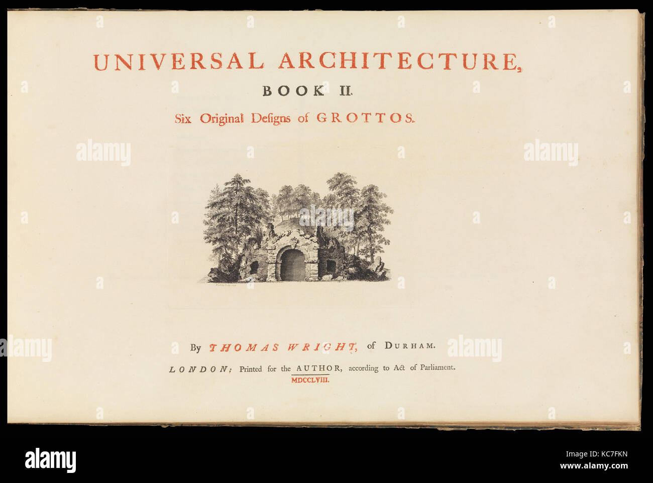 Universelle Architektur: Buch I, sechs Original Designs von Lauben, Buch II, sechs Original Designs für Grotten, 1755 und 1758 Stockfoto