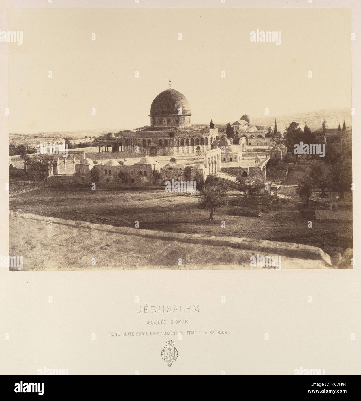 Jérusalem. Mosquée d'Omar, construite sur l'emplacement su Temple de Salomon, Louis de Clercq, 1860 oder später Stockfoto