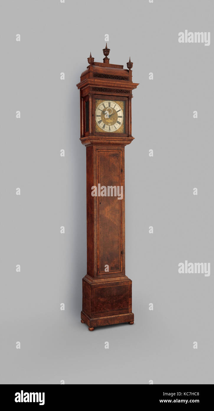 Standuhr mit Kalender, Uhrmacher: Thomas Tompion, Ca. 1700 Stockfoto