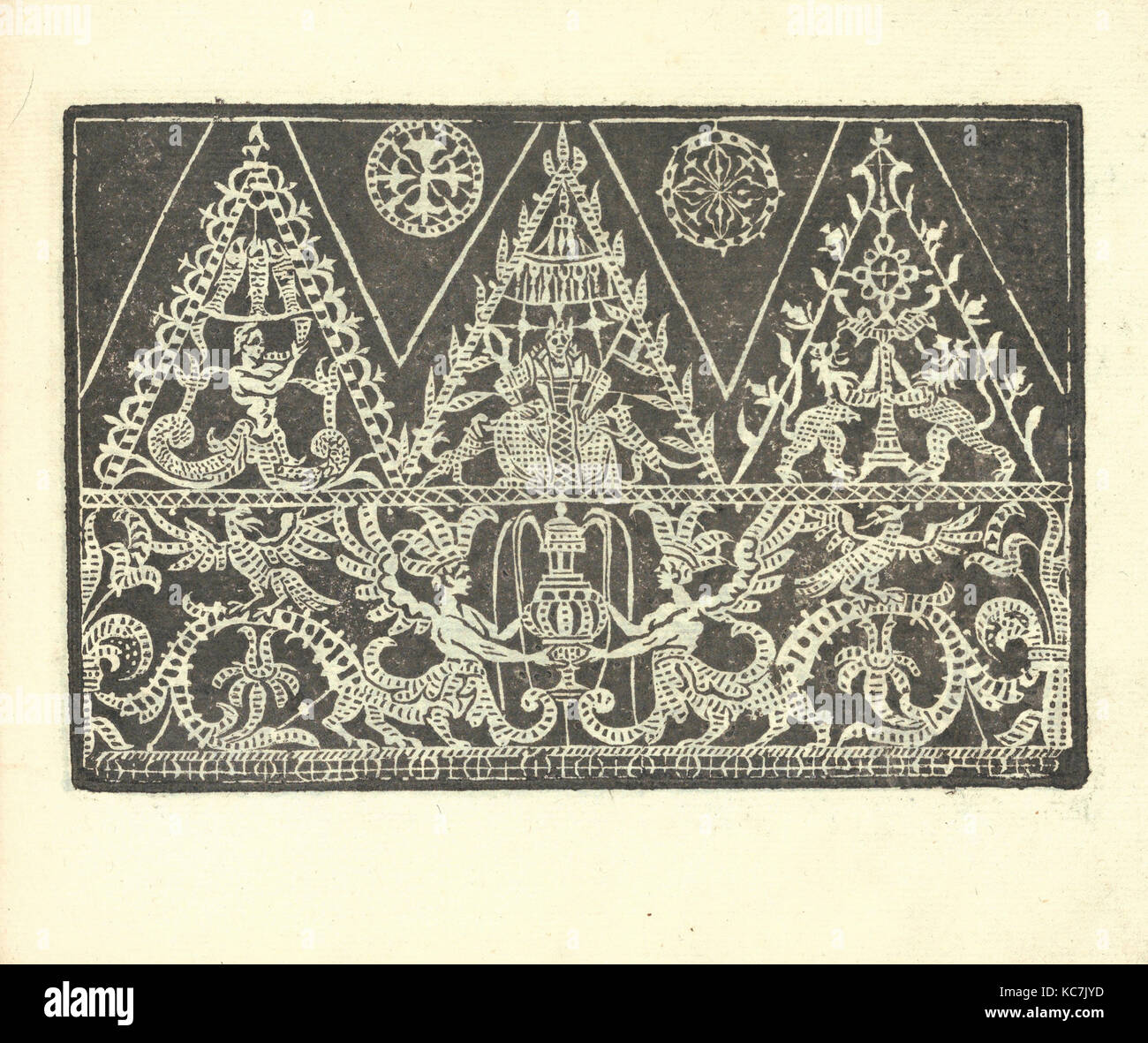 Zeichnungen und Drucke, Bücher druckt Ornament & Architektur, Corona delle Donne Nobili et wirbelnden Rondothema fort: Libro IV, Seite 63 (recto Stockfoto