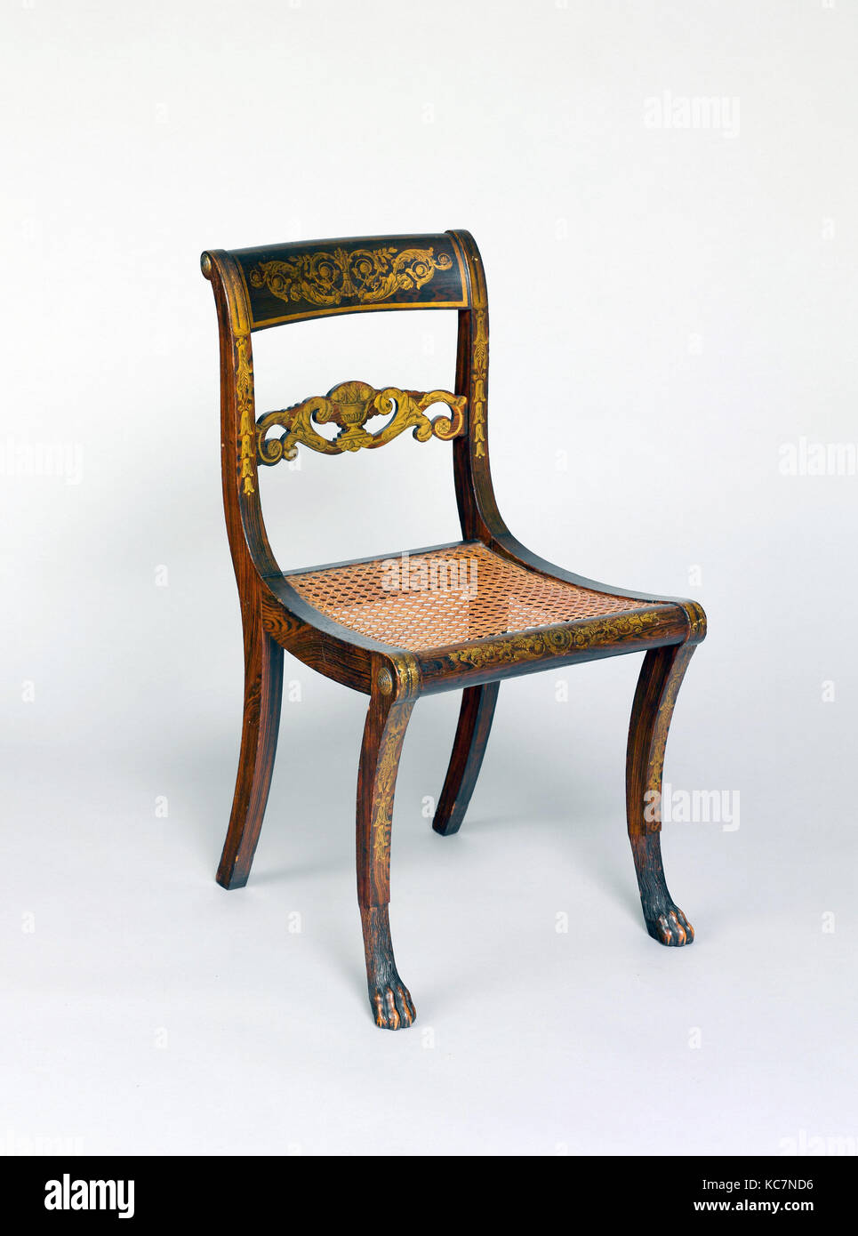 Side Chair, zurückzuführen auf die Werkstatt von Duncan Phyfe, Ca. 1815 Stockfoto