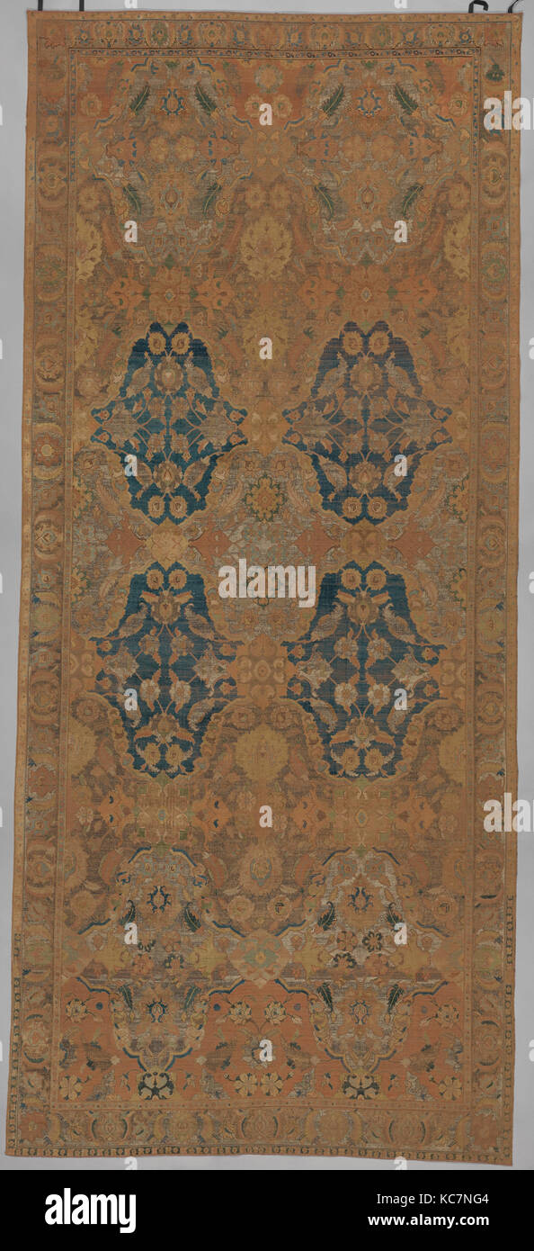 Polonaise' Teppich, 17. Jahrhundert, in den Iran zugeschrieben, wahrscheinlich Isfahan, Baumwolle (Kette und Schuss), Seide (Schuss- und Stapel), Metall Stockfoto