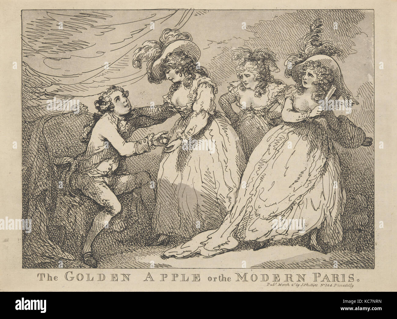 Der goldene Apfel, oder das moderne Paris, Thomas Rowlandson, 2. März 1785 Stockfoto
