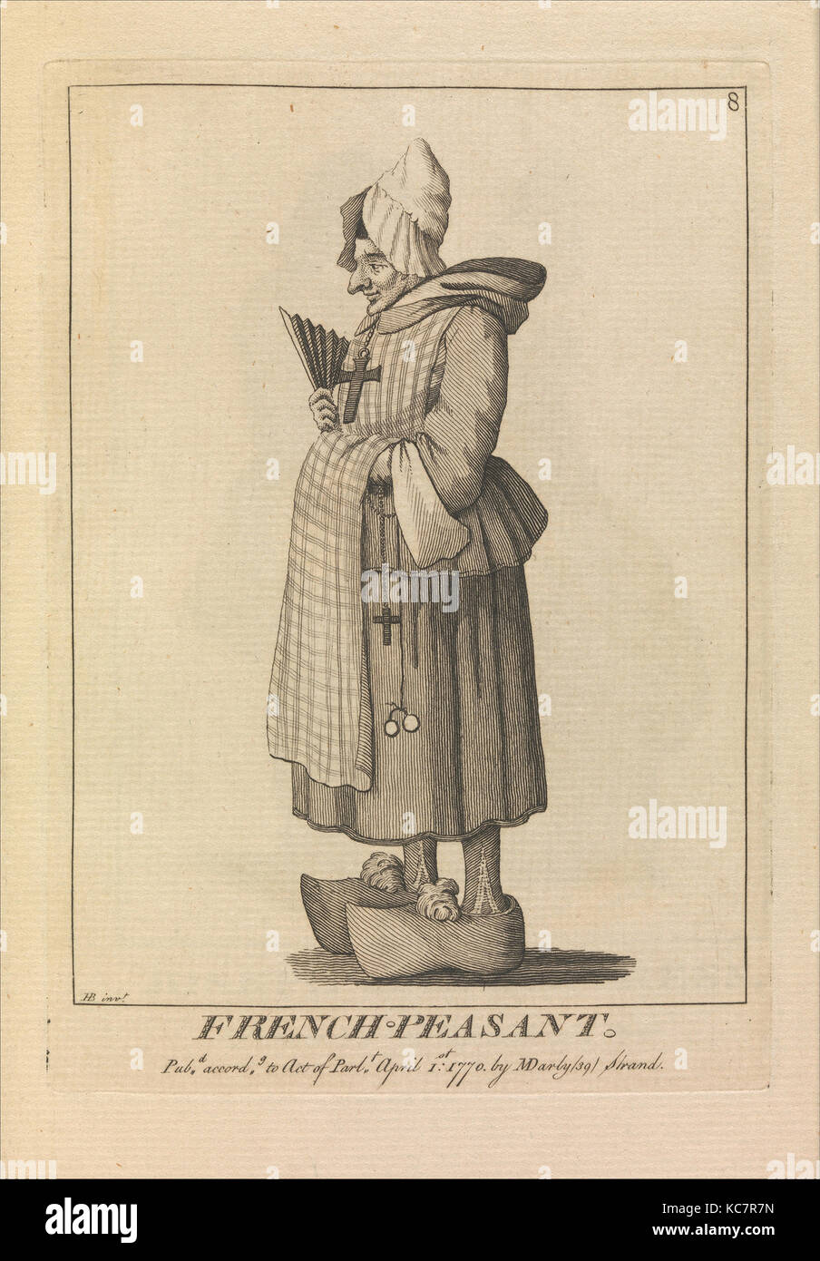 Französische Bauer, nach Sir Henry William Bunbury, April 1, 1771 Stockfoto