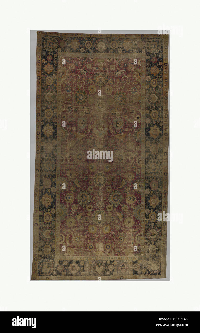 Indo-Persian Teppich mit weinstock Blättern und palmette Muster, Ca. 1625 (oder früher Stockfoto