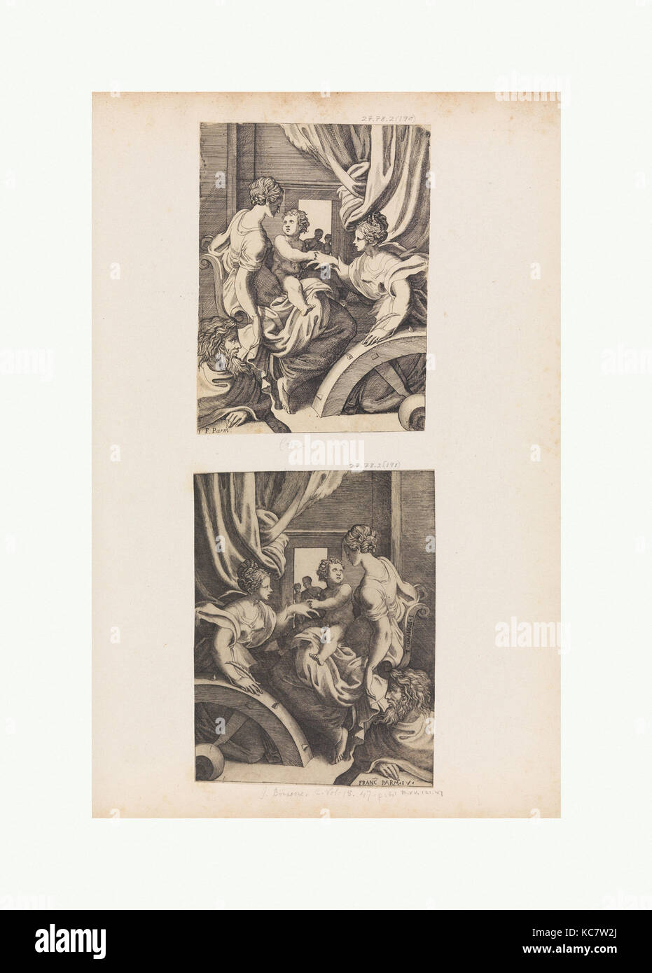 Die mystische Vermählung der Heiligen Katharina, Giulio Bonasone Stockfoto