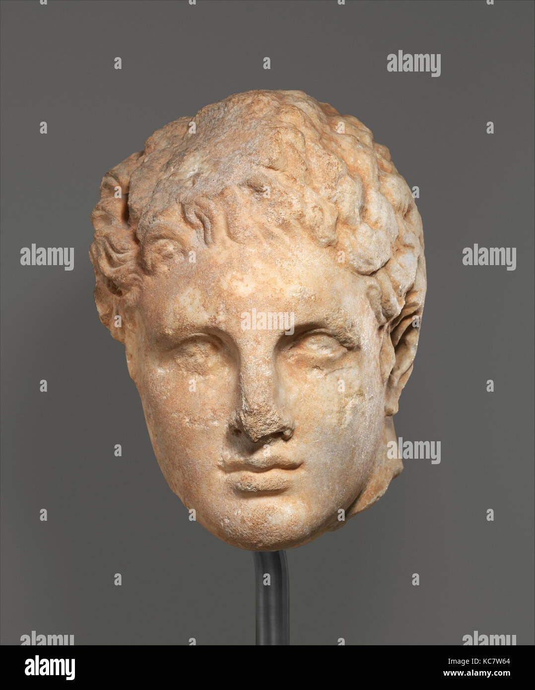 Marmor Kopf eines Jugendlichen aus einem Relief, spät 4. Jahrhundert v. Chr. Stockfoto