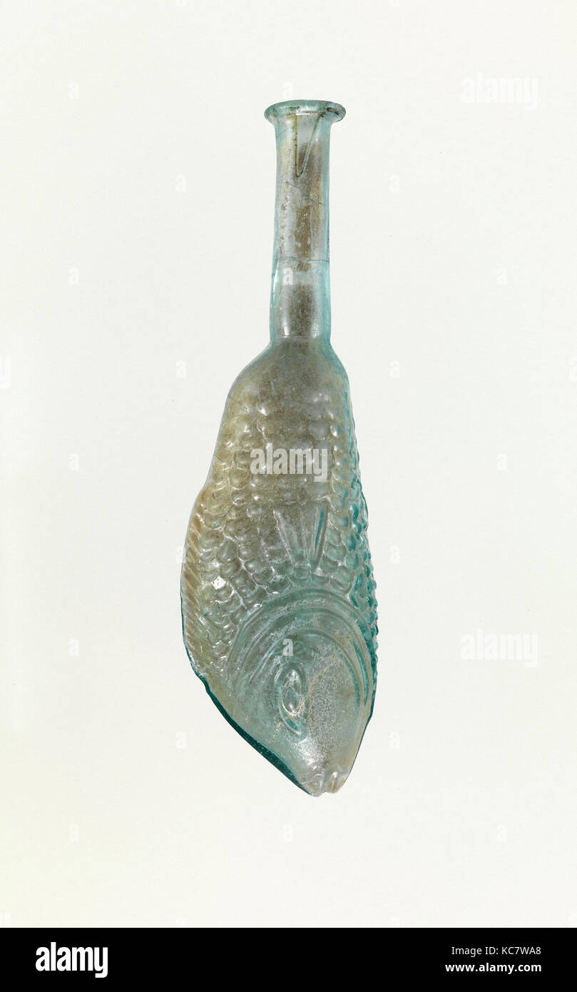 Glas Flasche in Form eines Fisches, 1.-2. Jahrhundert A.D Stockfoto