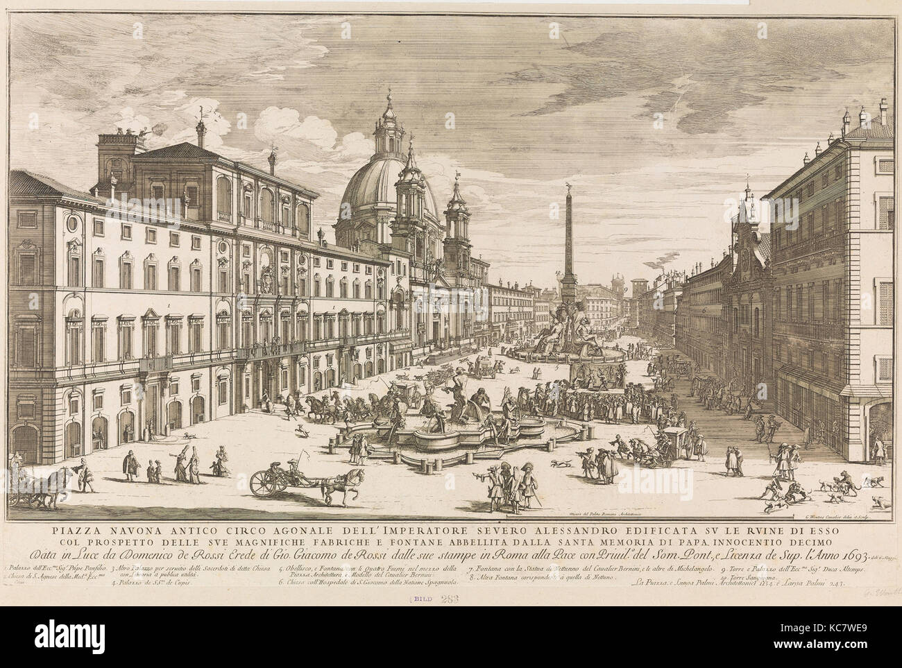 Piazza Navona Antico Circo dell'Imperatore Severo Alessandro (...), gomar Wouters, 1693 Stockfoto