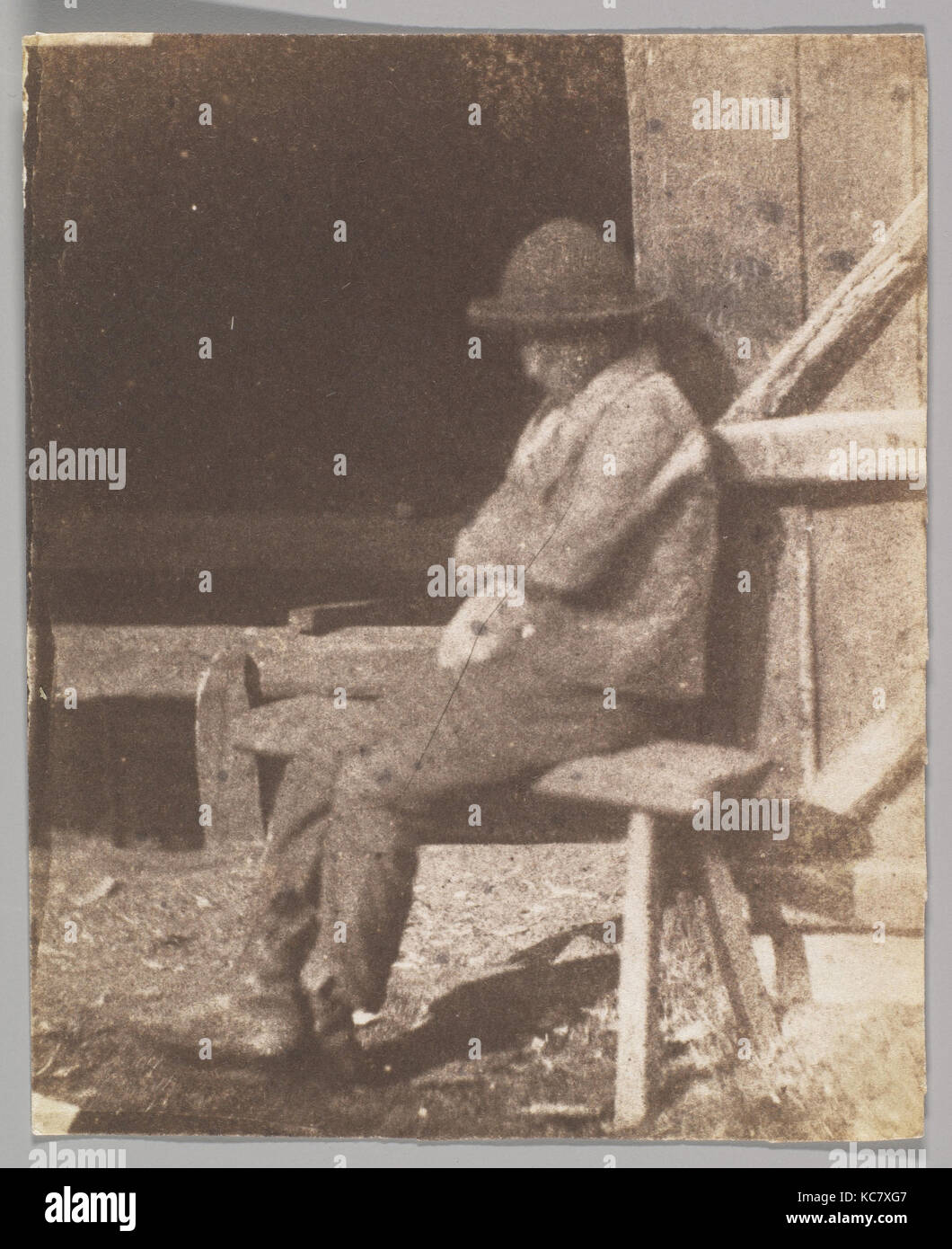Sitzt Kop, 1845-50, gesalzen Papier drucken aus Papier negativ, Bild: 4 3/16 x 3 7/16 in. (10,6 × 8,7 cm), Fotografien, Calvert Stockfoto