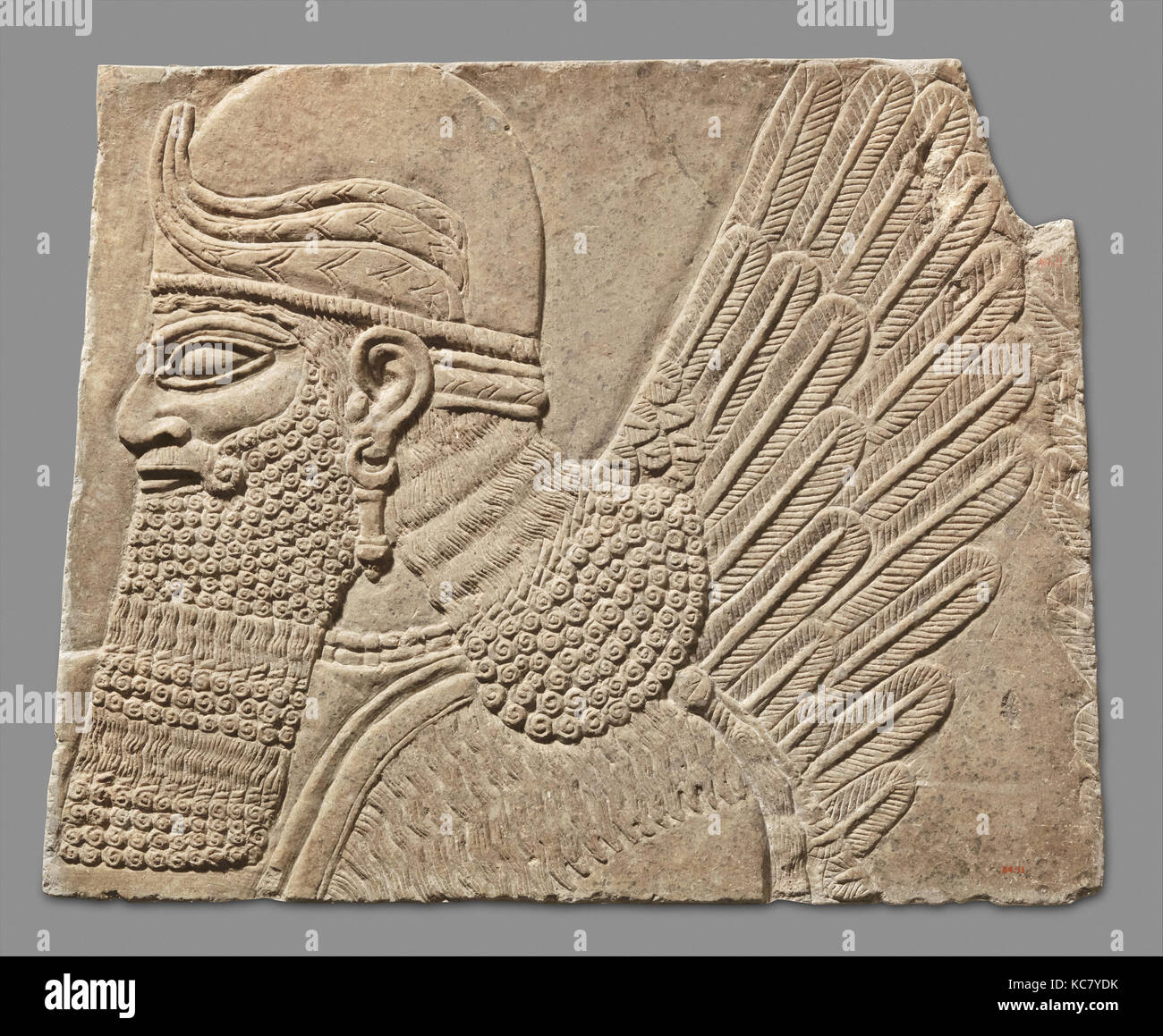 Relief panel, Neuassyrischen, Ca. 883 - 859 v. Chr., in Mesopotamien, Nimrud (antike Kalhu), Assyrische, Gips, Alabaster, 25 1/4 x 31 1/2 Stockfoto