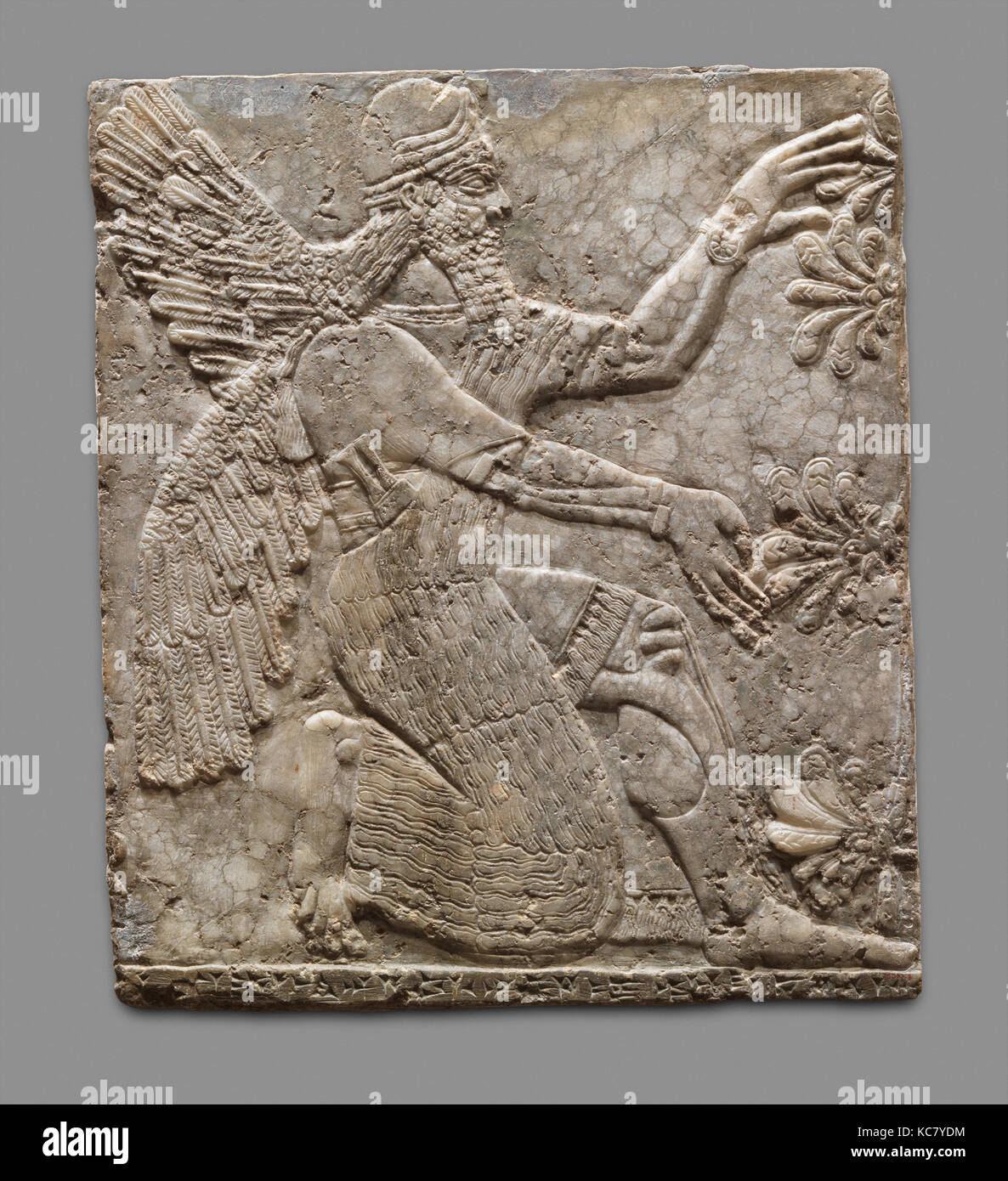 Relief panel, Neuassyrischen, Ca. 883 - 859 v. Chr., in Mesopotamien, Nimrud (antike Kalhu), Assyrische, Gips, Alabaster, 31 x 26 1/2 x 5 Stockfoto