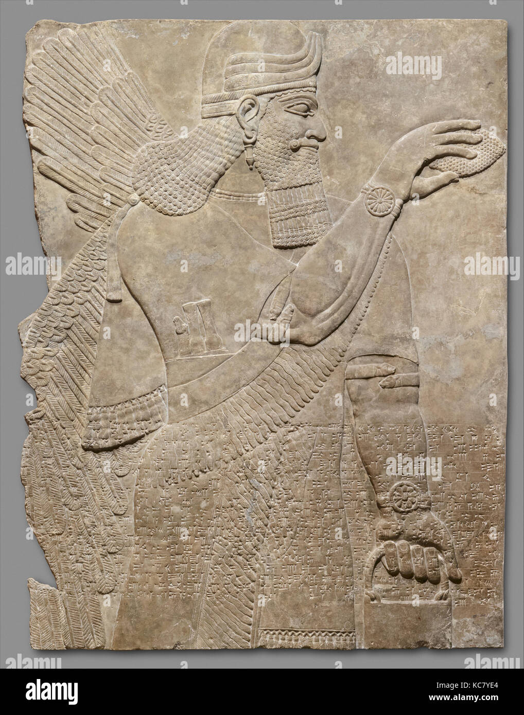 Relief panel, Neuassyrischen, Ca. 883 - 859 v. Chr., in Mesopotamien, Nimrud (antike Kalhu), Assyrische, Gips, Alabaster, 64 5/8 x 49 1/2 Stockfoto