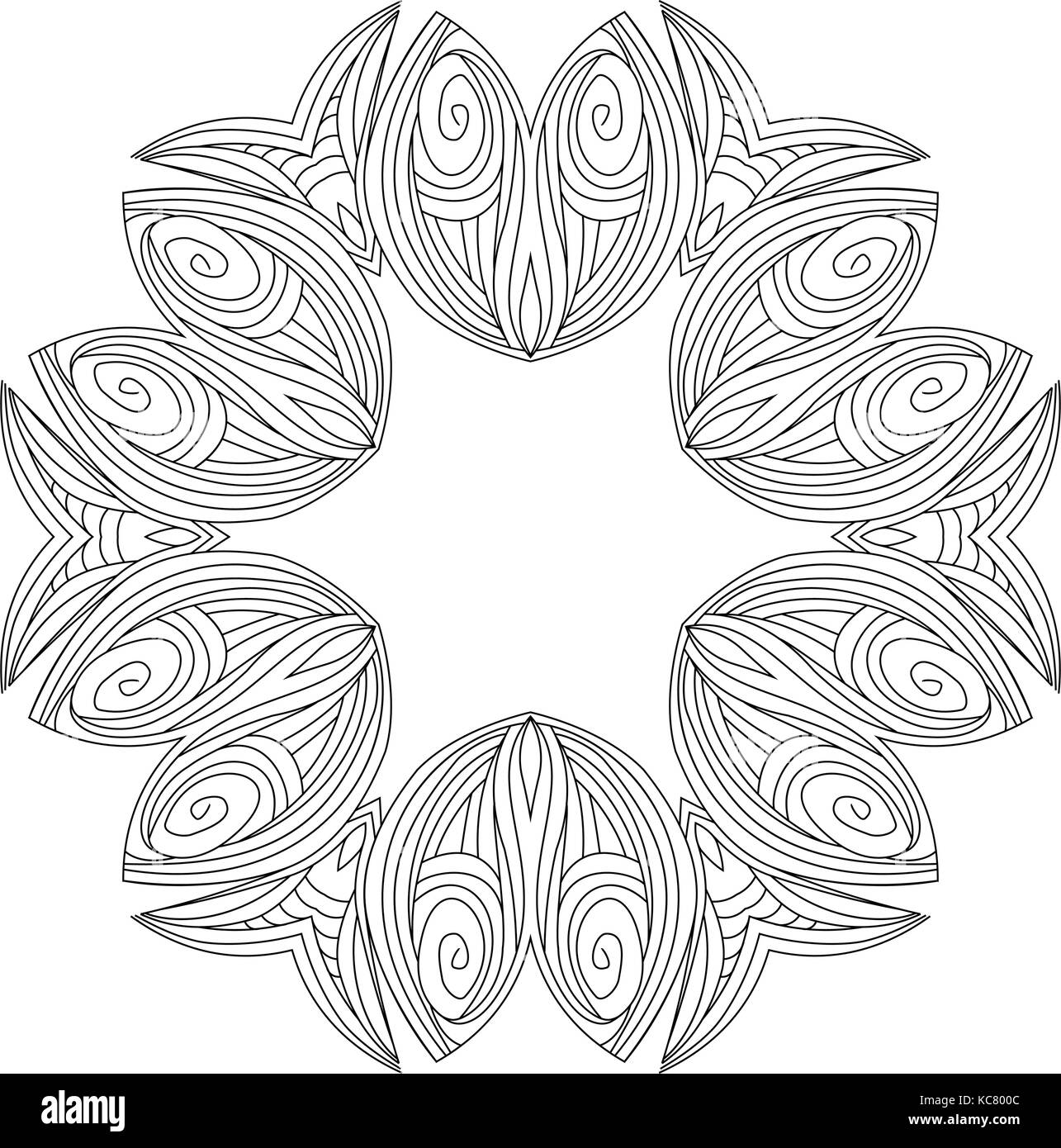 Vektor geometrische und Blume runde Mandala. Orientalische Muster, Vector Illustration. Geometrische, Blume und nationale Motive. Malbuch Seite. Authentische geometrische und doodle Kreis mandala Muster Stock Vektor
