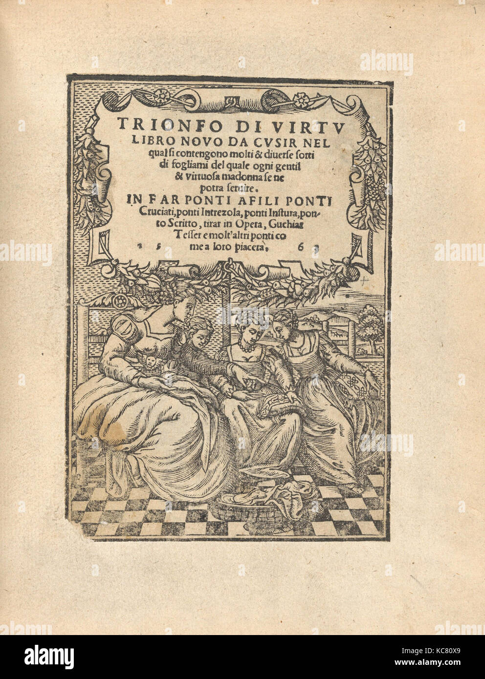 Trionfo di Virtu. Libro Novo..., Titelseite (recto), 1563 Stockfoto