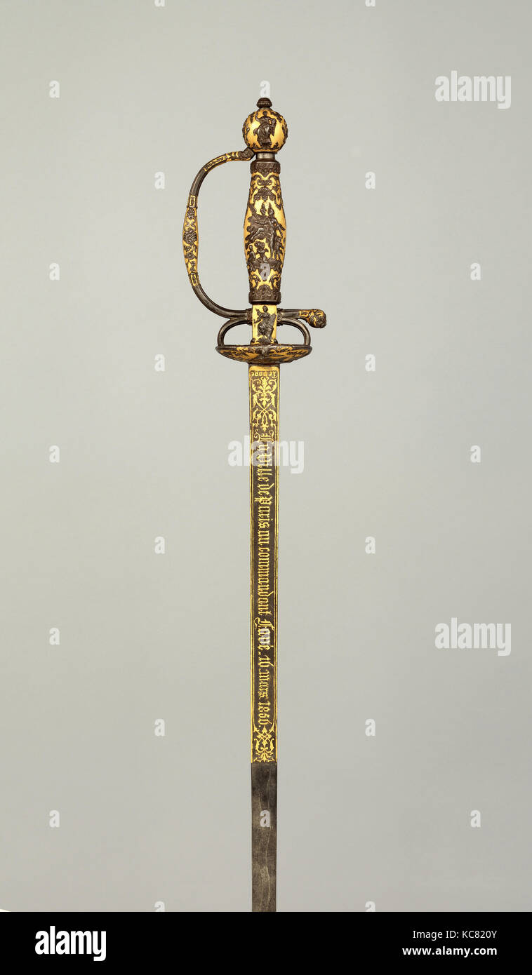 Smallsword Präsentiert von der Stadt Paris zu Kommandant Ildefonse Favé (1812-1894), datiert 1856 Stockfoto