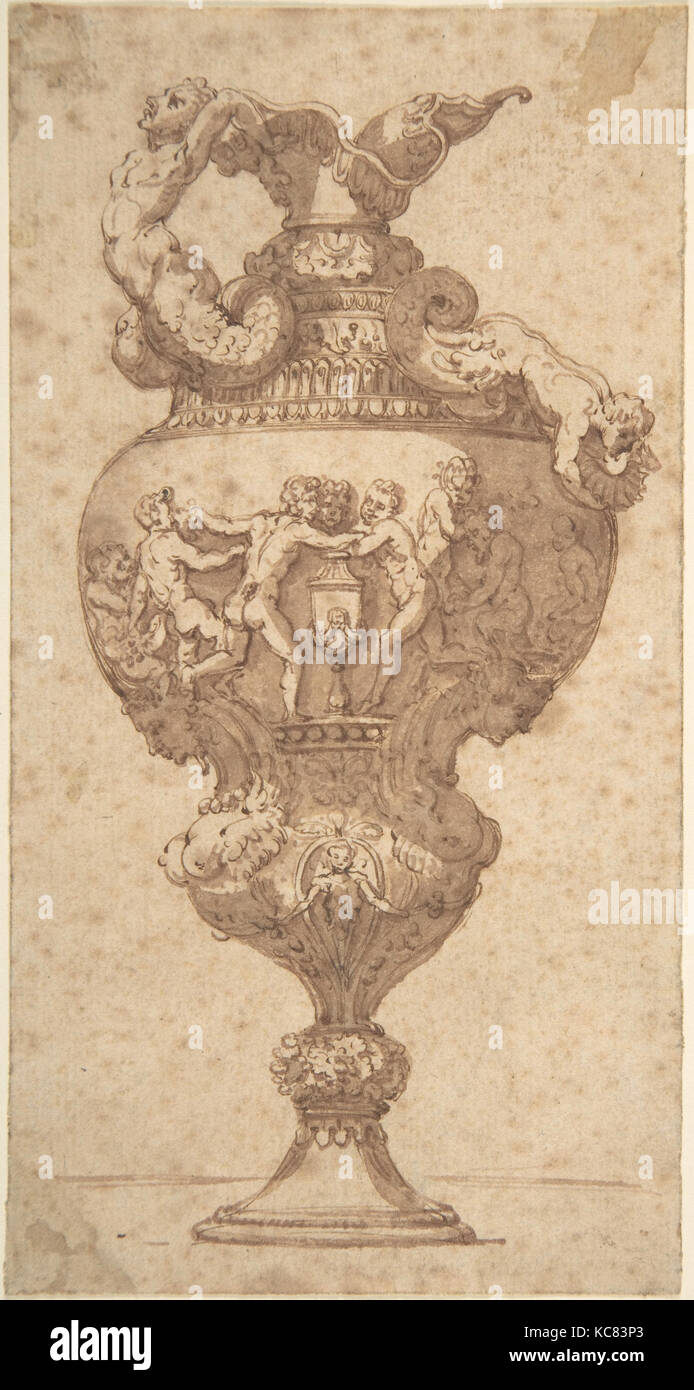 Zeichnung nach einer antiken Vase., Anonym, italienisch, 18. Jahrhundert Stockfoto
