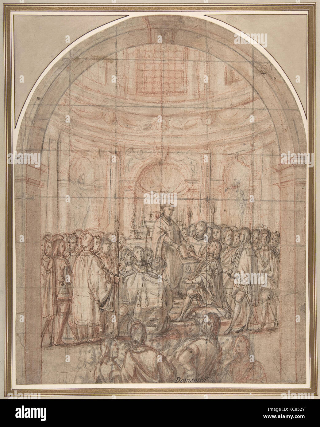 Mit der Vereidigung eines Ritters der Toskanischen Ordens des Heiligen Stephanus (oder Malta), Anonyme, italienisch, 17. Jahrhundert, 1600 - 1620 Stockfoto